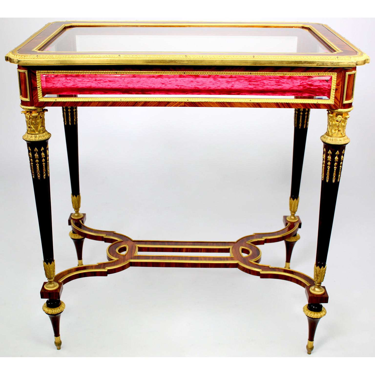 A 19th Century Louis XVI Style Ormolu Mounted Vitrine Table Attr. Henry Dasson  In Good Condition For Sale In Los Angeles, CA