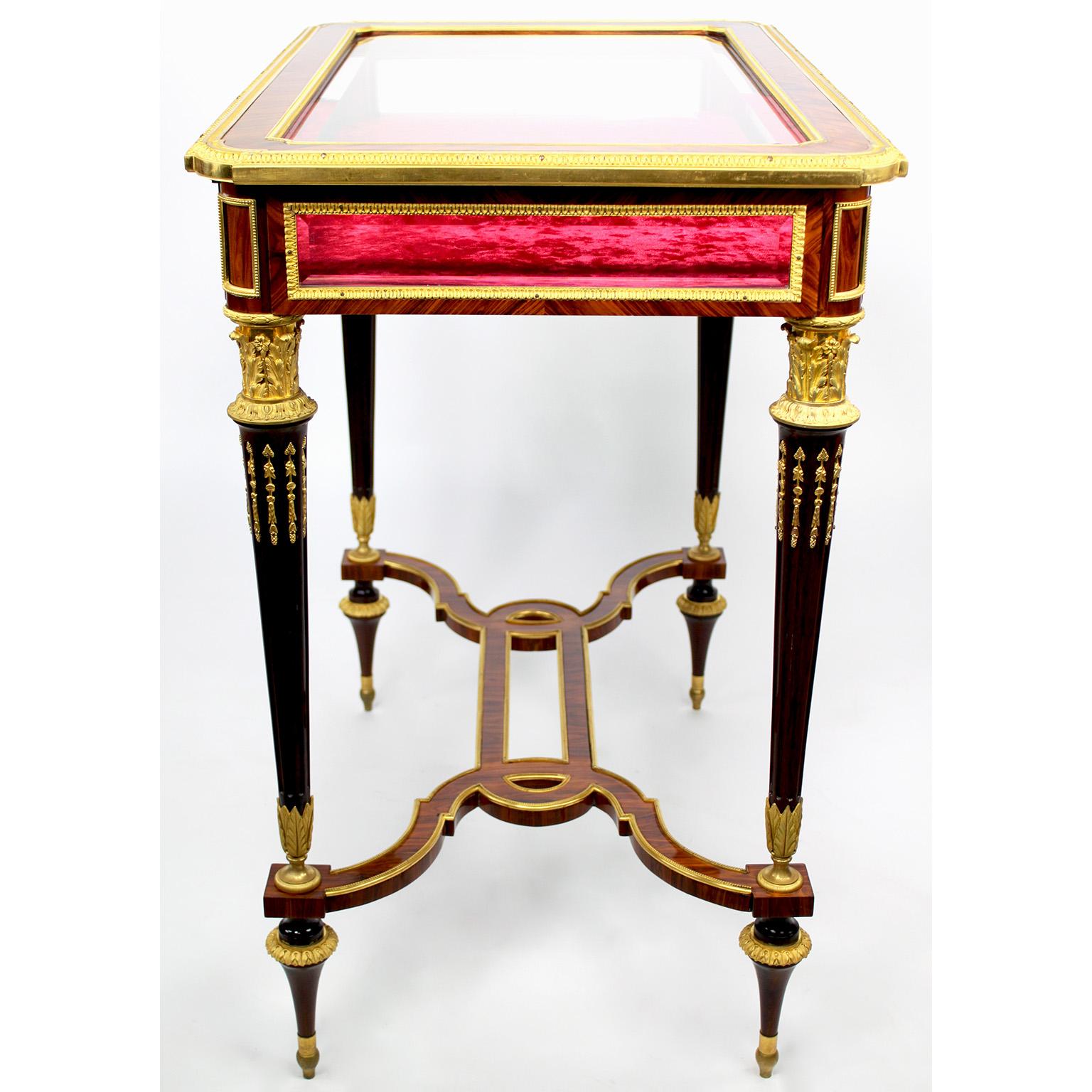 A 19th Century Louis XVI Style Ormolu Mounted Vitrine Table Attr. Henry Dasson  For Sale 3