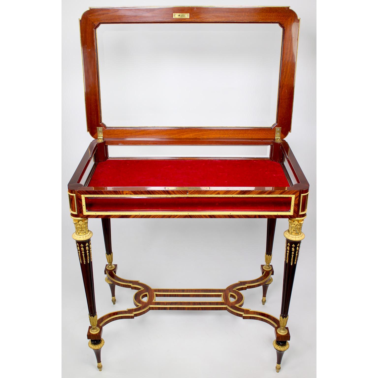 A 19th Century Louis XVI Style Ormolu Mounted Vitrine Table Attr. Henry Dasson For Sale 2