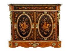 19th century Louis XVI style ormolu-mounted marquetry meuble d’appui