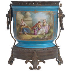 19th Century Louis XVI Style Ormolu-Mounted Sèvres Porcelain Cachepot