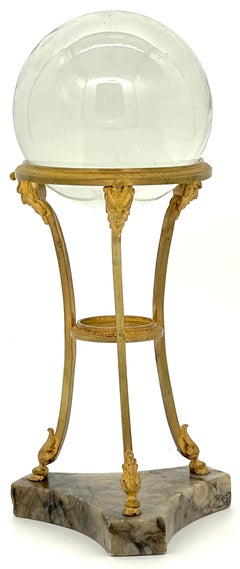 19th Century Louis XVI Style Ormolu Stand with Crystal Ball