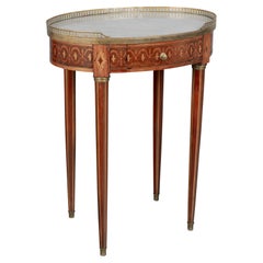 Antique 19th Century Louis XVI Style Oval Marquetry Gueridon Table