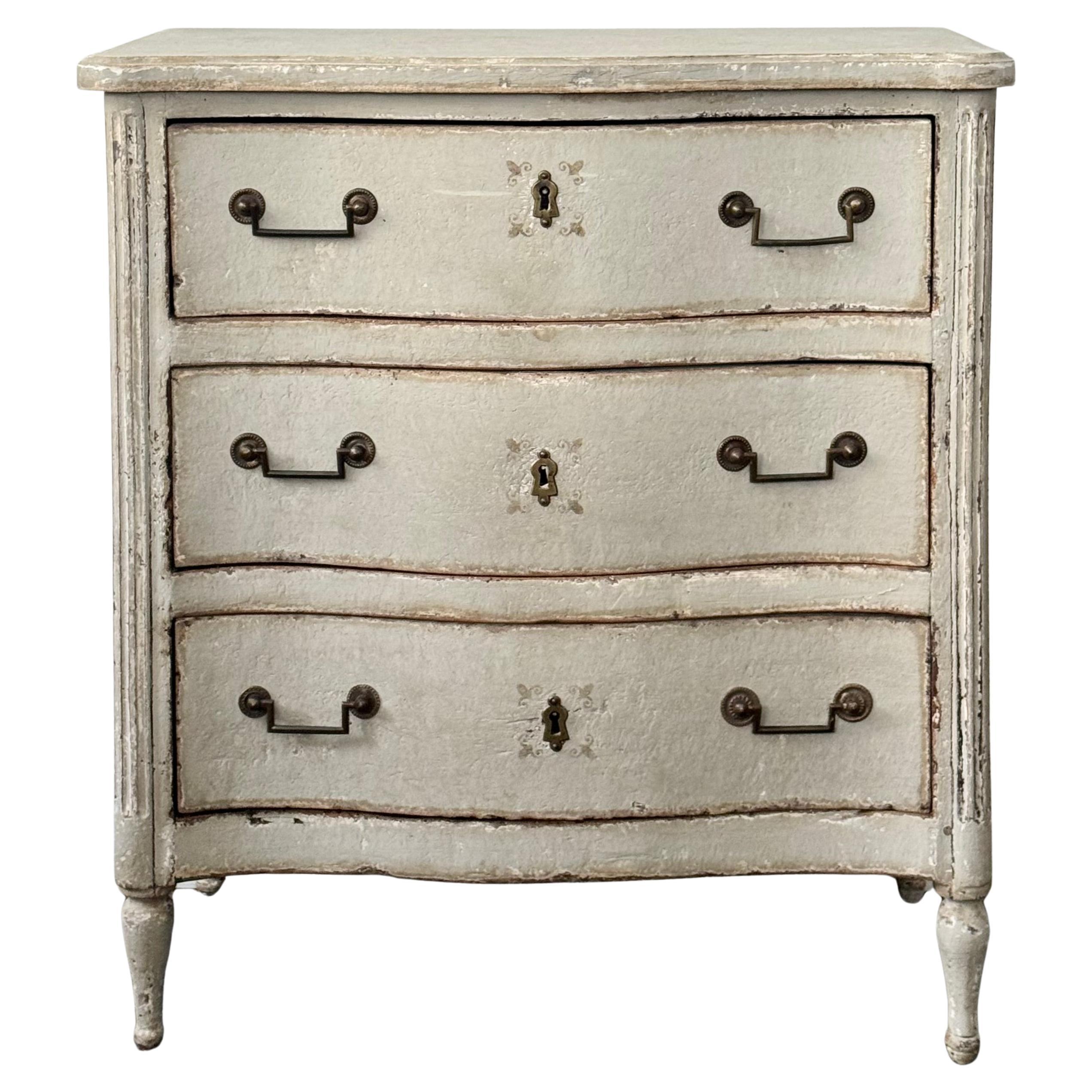 19th Century Louis XVI Style Painted Commode For Sale