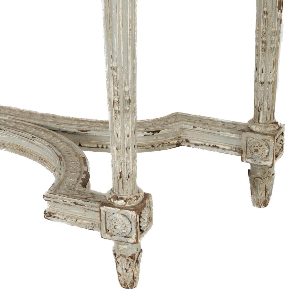 19th Century Louis XVI Style Painted Wood Console Table In Good Condition For Sale In Bradenton, FL