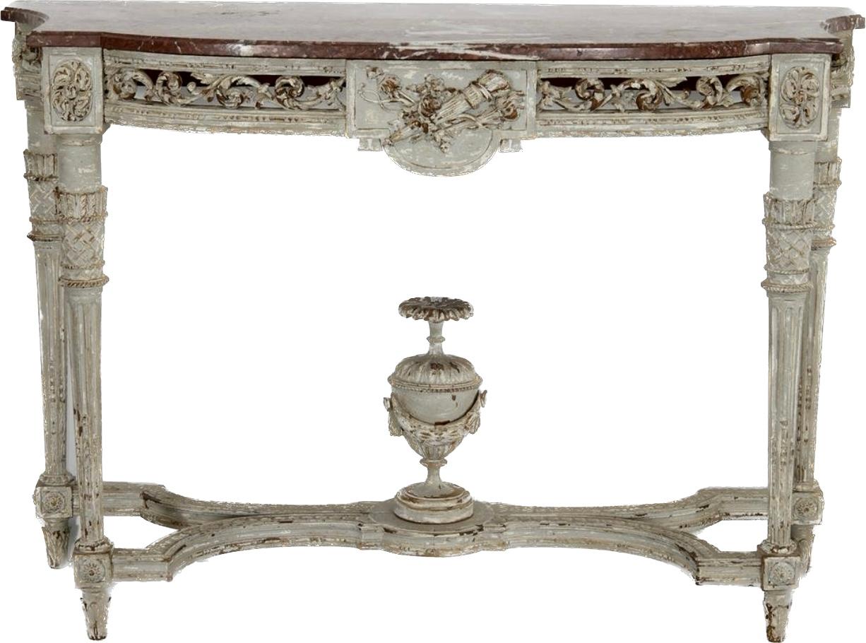 19th Century Louis XVI Style Painted Wood Console Table For Sale 2