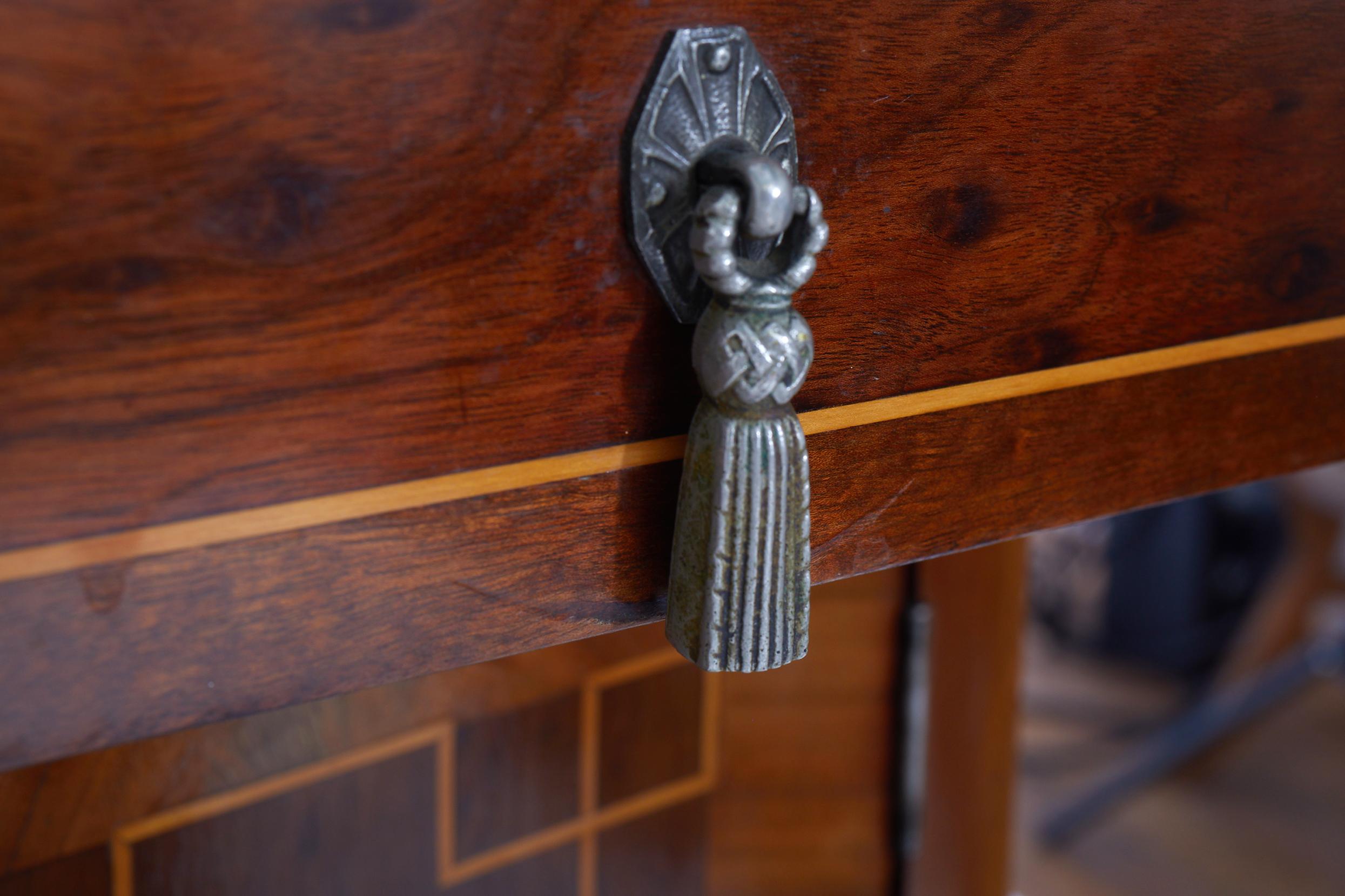 Brass 19th Century Louis XVI Style Parquetry Server / Sideboard