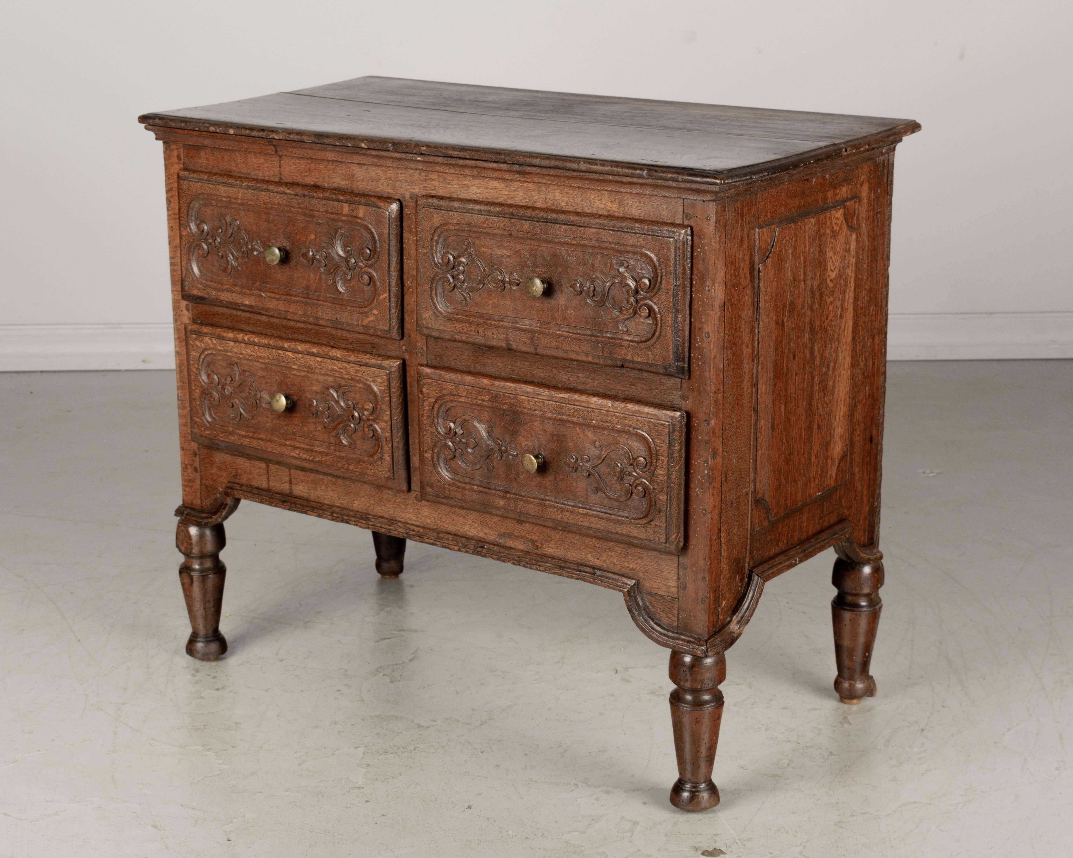 Hand-Carved 19th Century Louis XVI Style Petite Commode or Child' s Chest For Sale