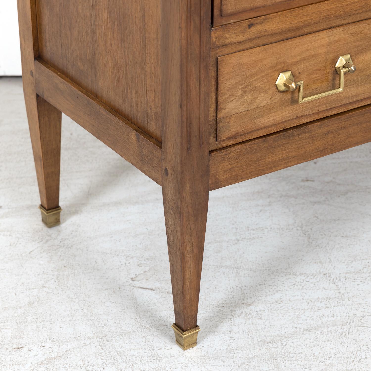 19th Century Louis XVI Style Petite Walnut Commode with Marquetry Band on Top 5