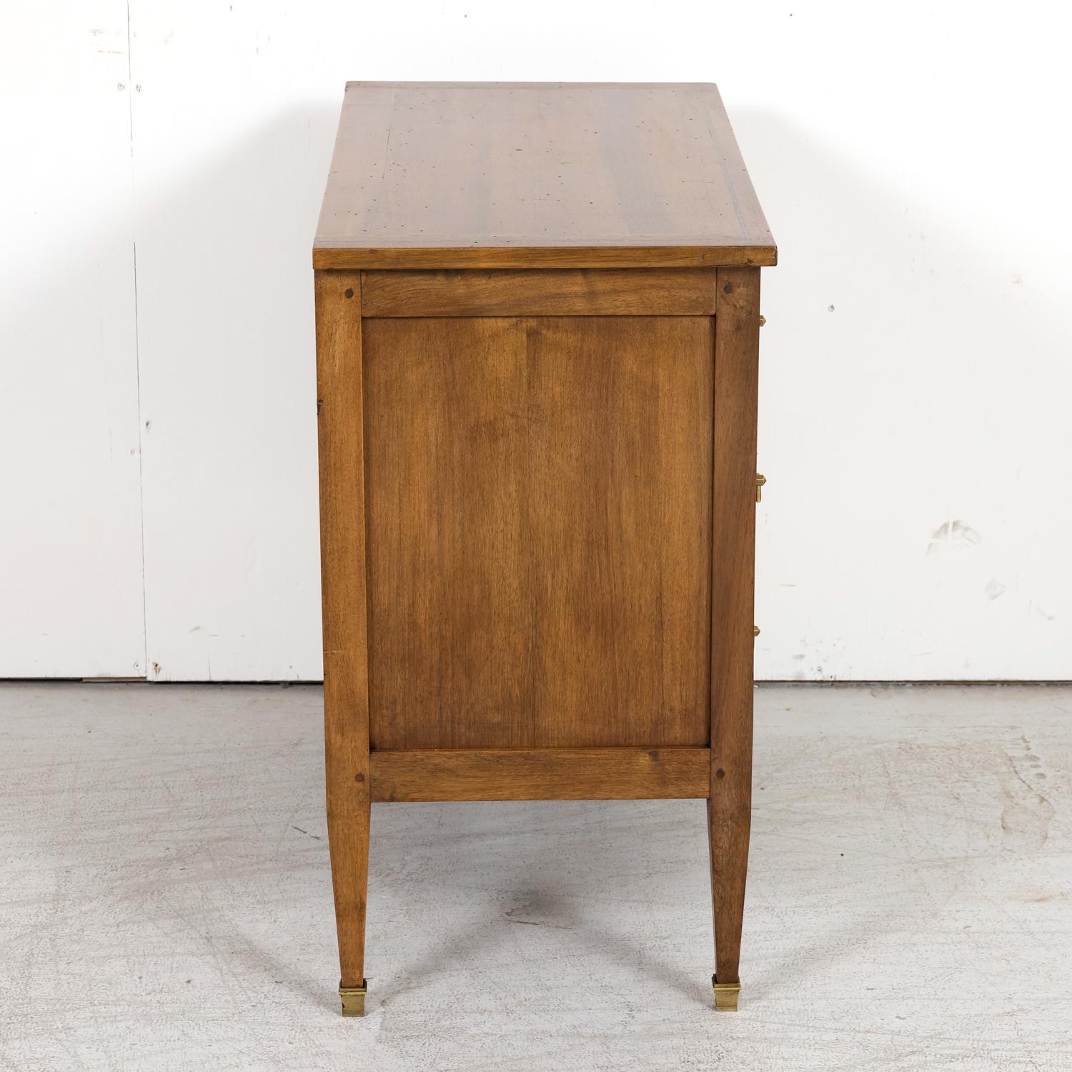 19th Century Louis XVI Style Petite Walnut Commode with Marquetry Band on Top 6
