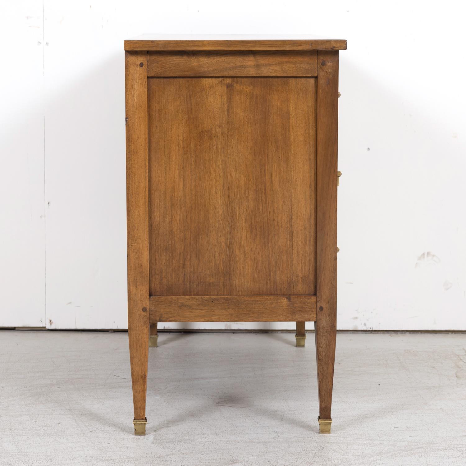 19th Century Louis XVI Style Petite Walnut Commode with Marquetry Band on Top 7