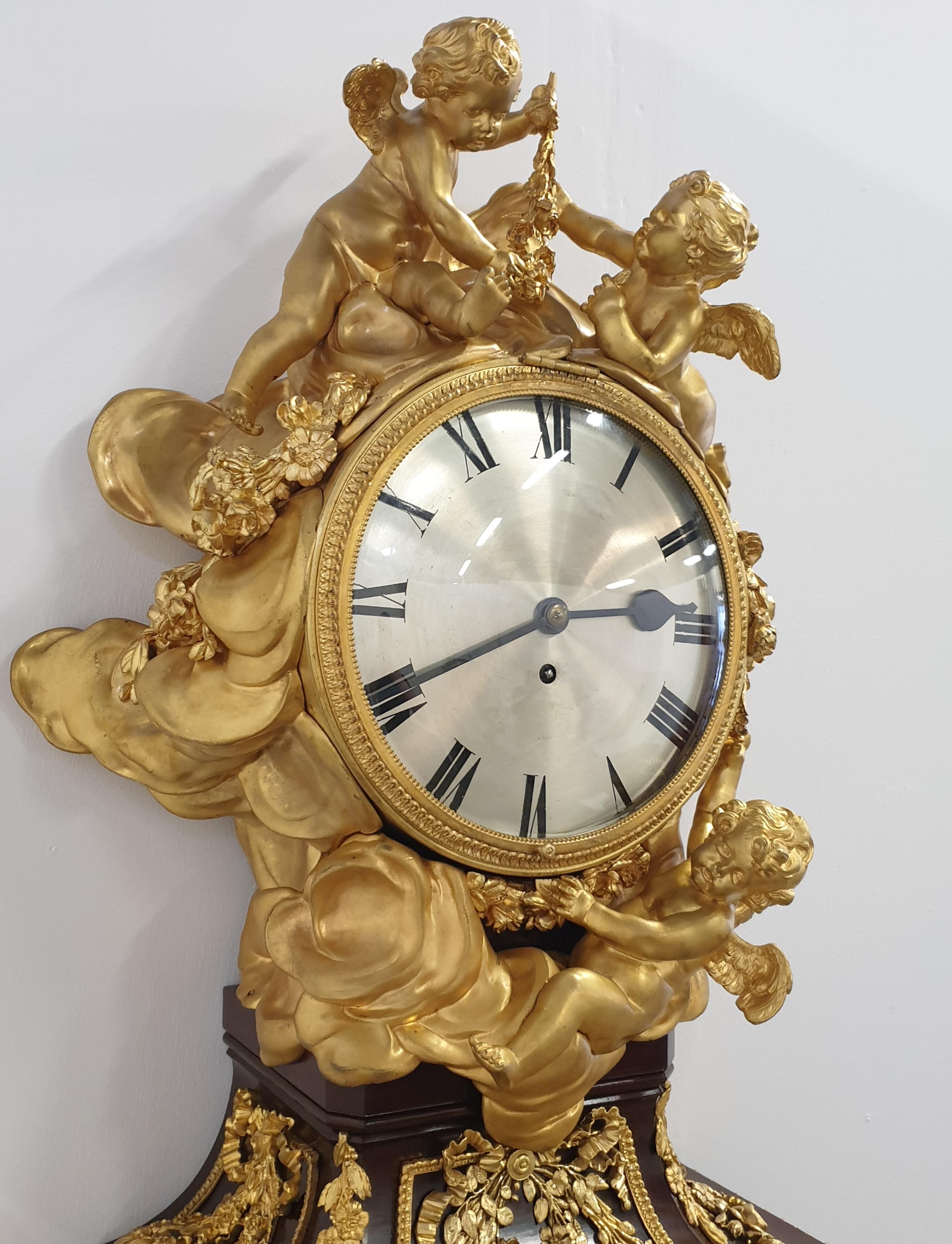 19th Century regulator clock in style of Louis XVI, after Jean-Henri Riesener. With André-Charles Boulle (1642–1732) and Charles Cressent (1685–1768), Riesener was arguably one of the three greatest French ébénistes of the 18th century. Eventually