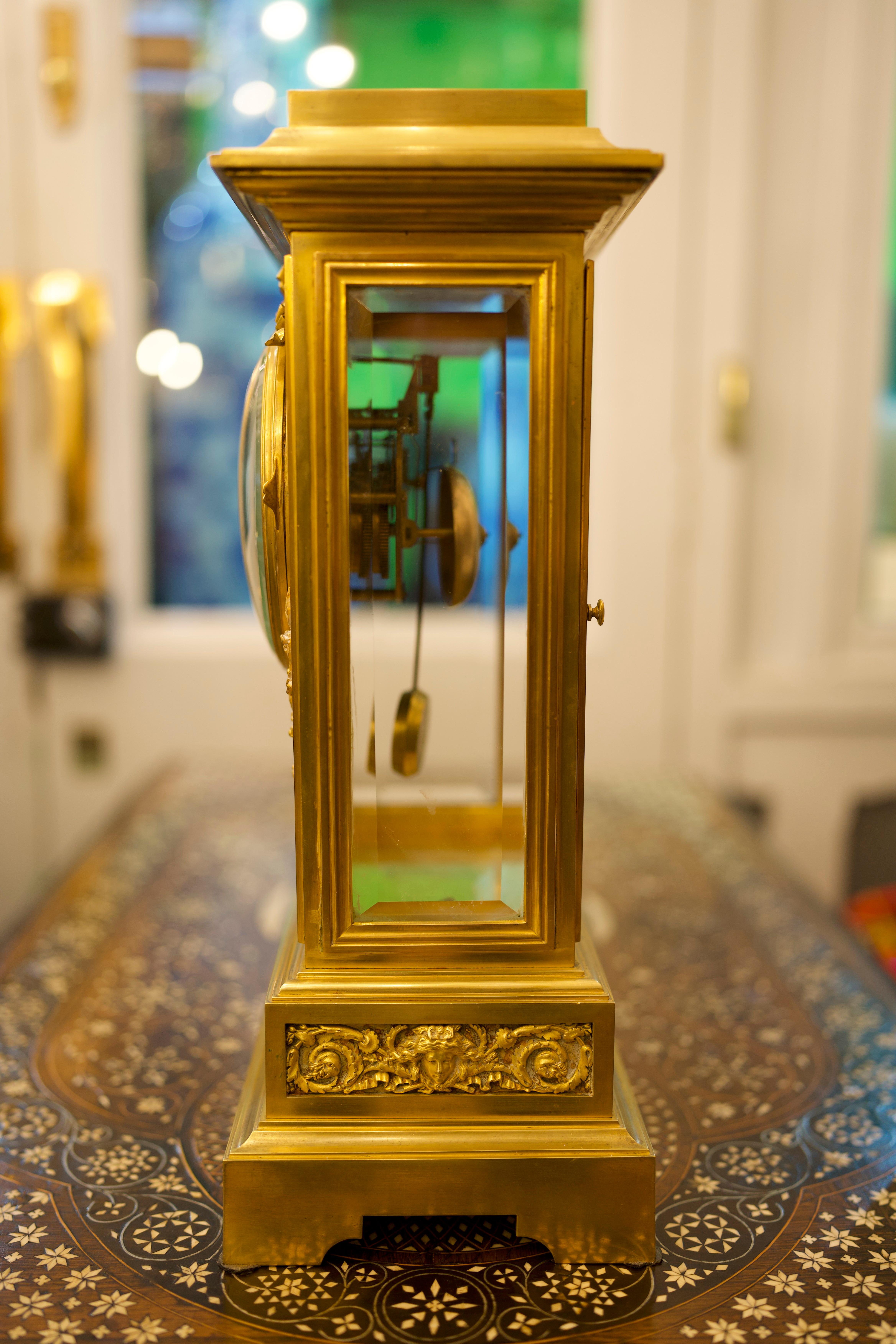 19th Century Louis XVI Style Regulator Gilt Bronze Clock by Ferdinand Berthoud In Excellent Condition For Sale In Southall, GB