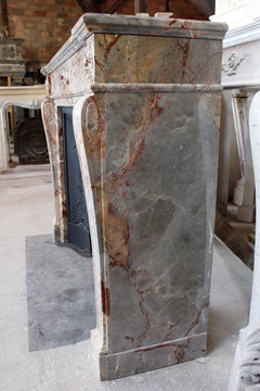 19th Century Louis XVI Style Sarrancolin Marble Mantel