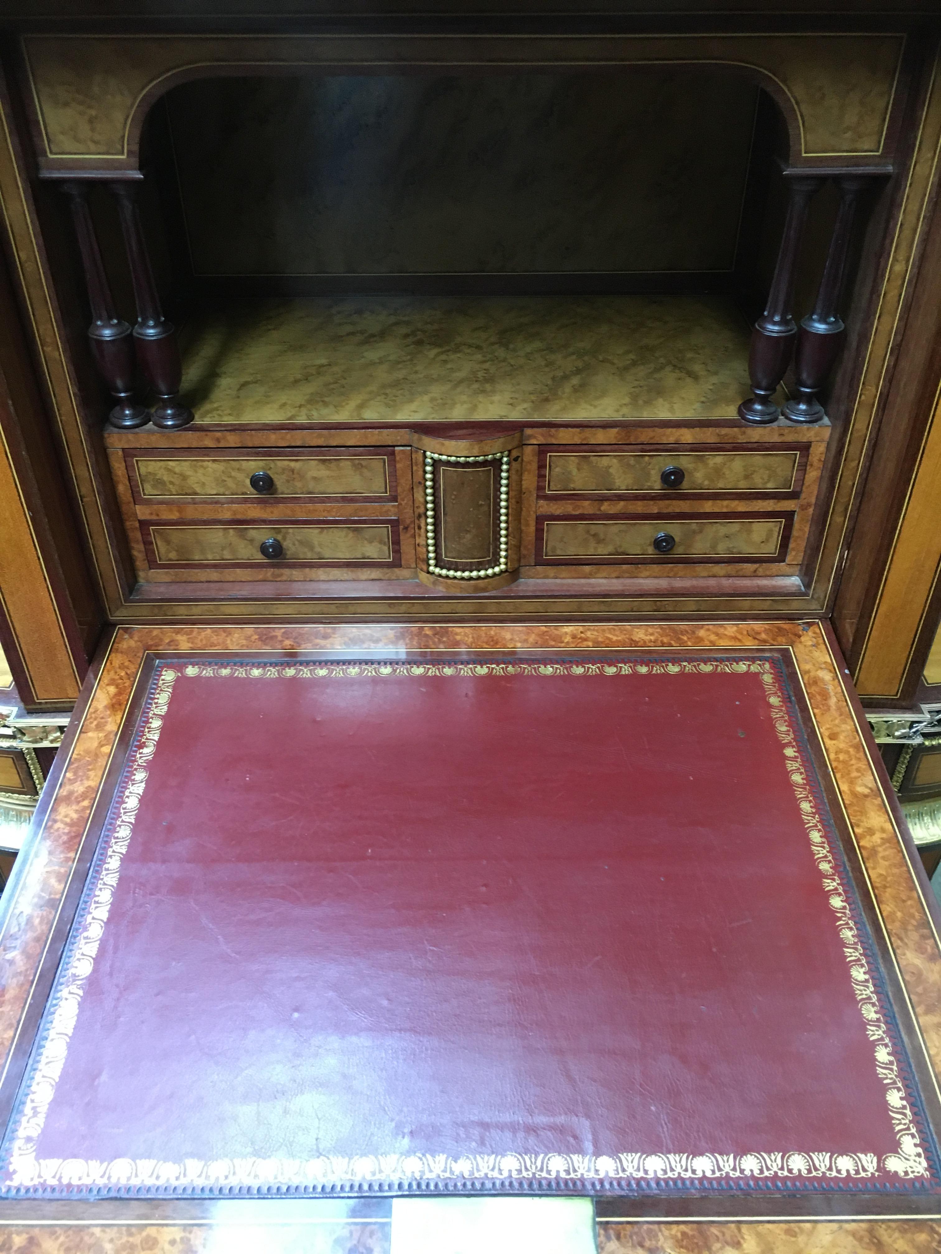 Inlay 19th Century Louis XVI Style Secretaire Cabinet For Sale