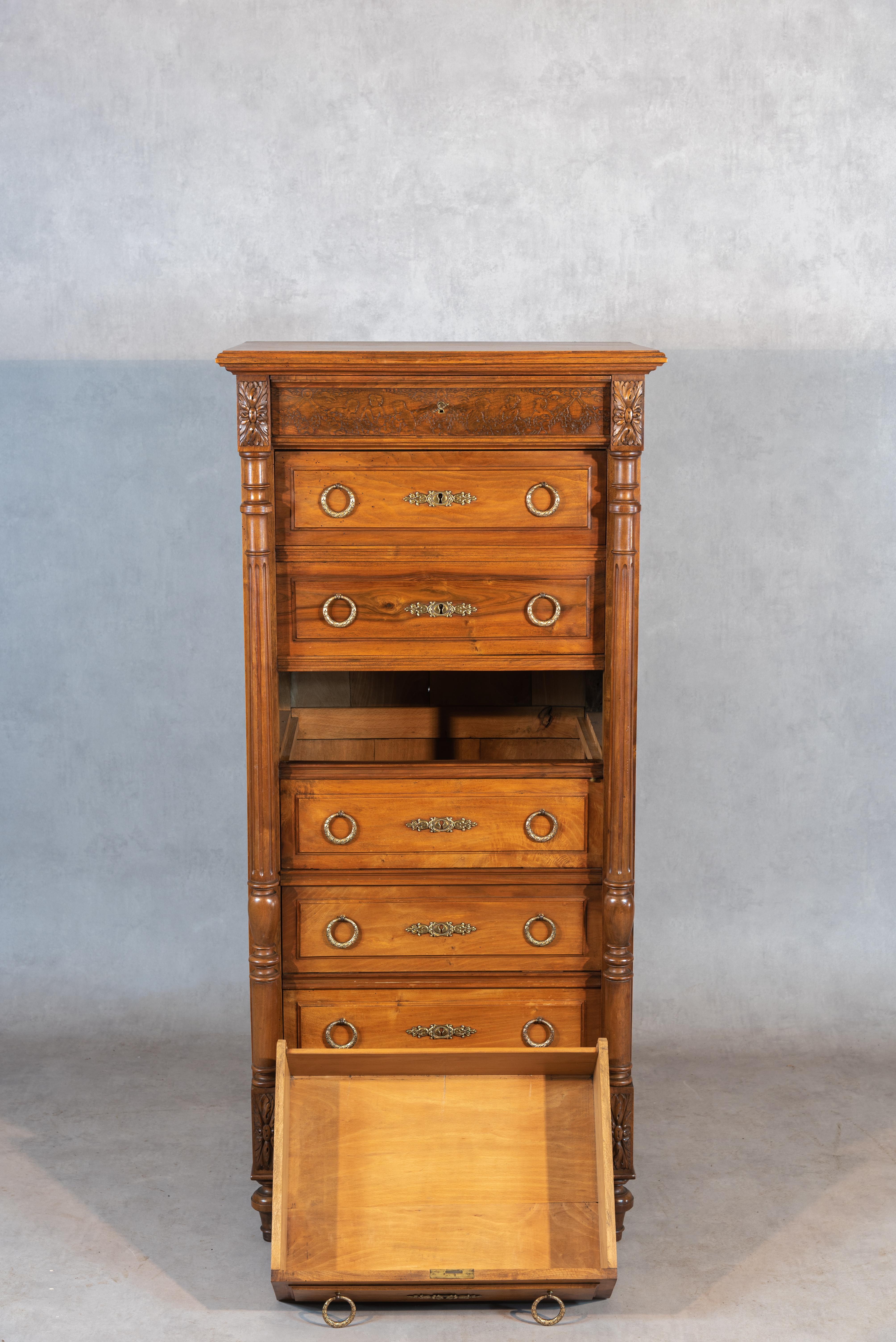 French 19th Century Louis XVI Style Semainier For Sale