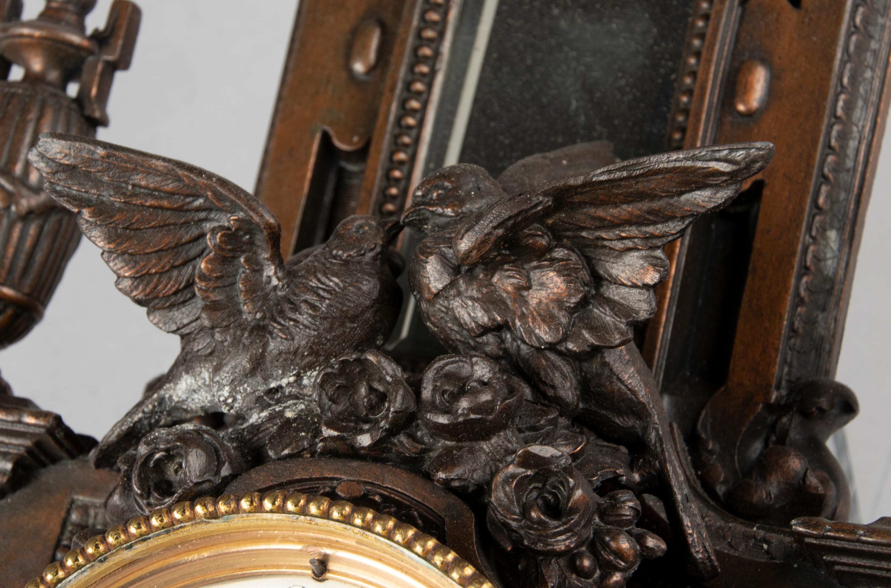19. Jahrhundert Louis XVI Stil Spelter Wand Cartel Uhr im Angebot 8