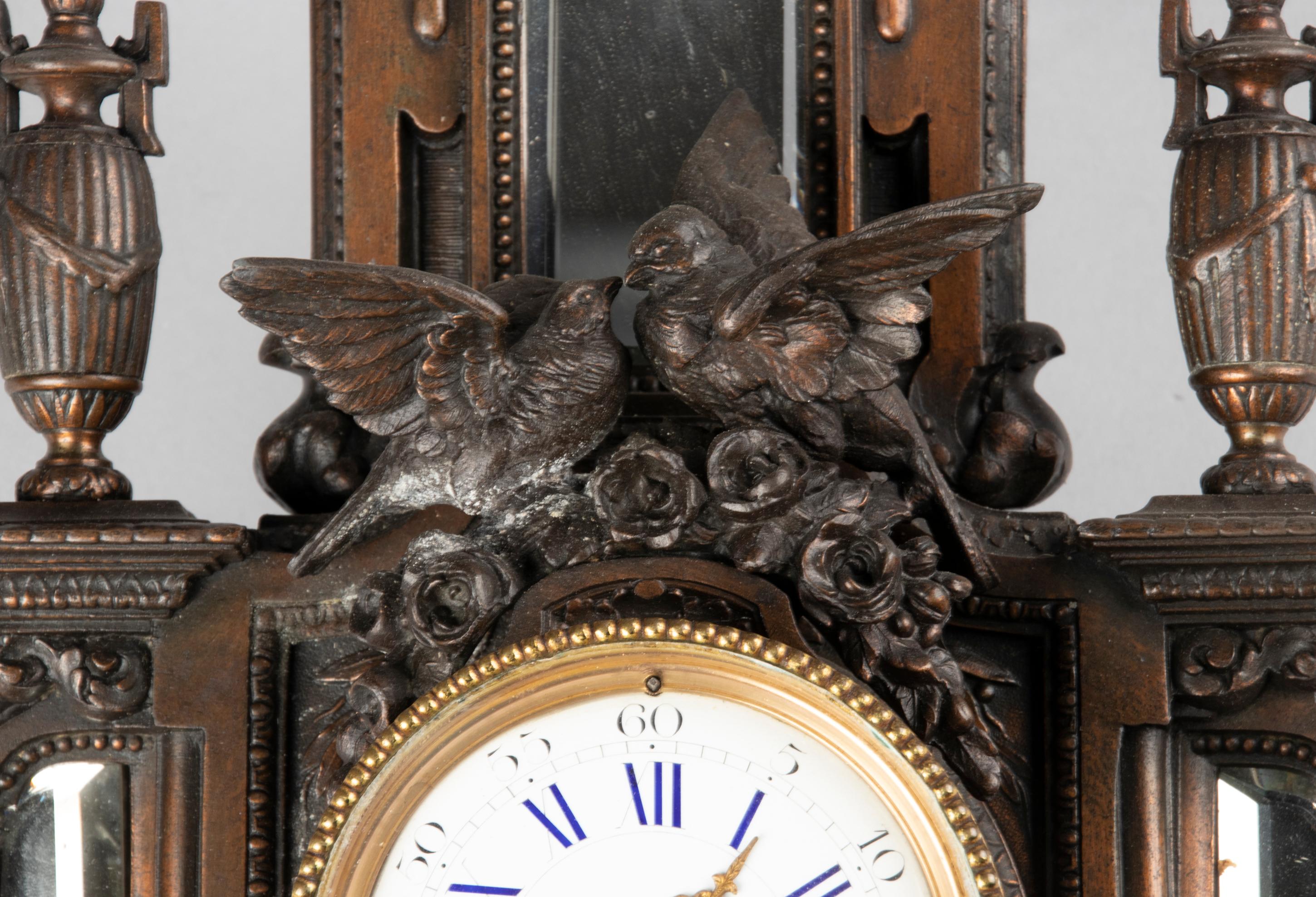 19th Century Louis XVI Style Spelter Wall Cartel Clock For Sale 1