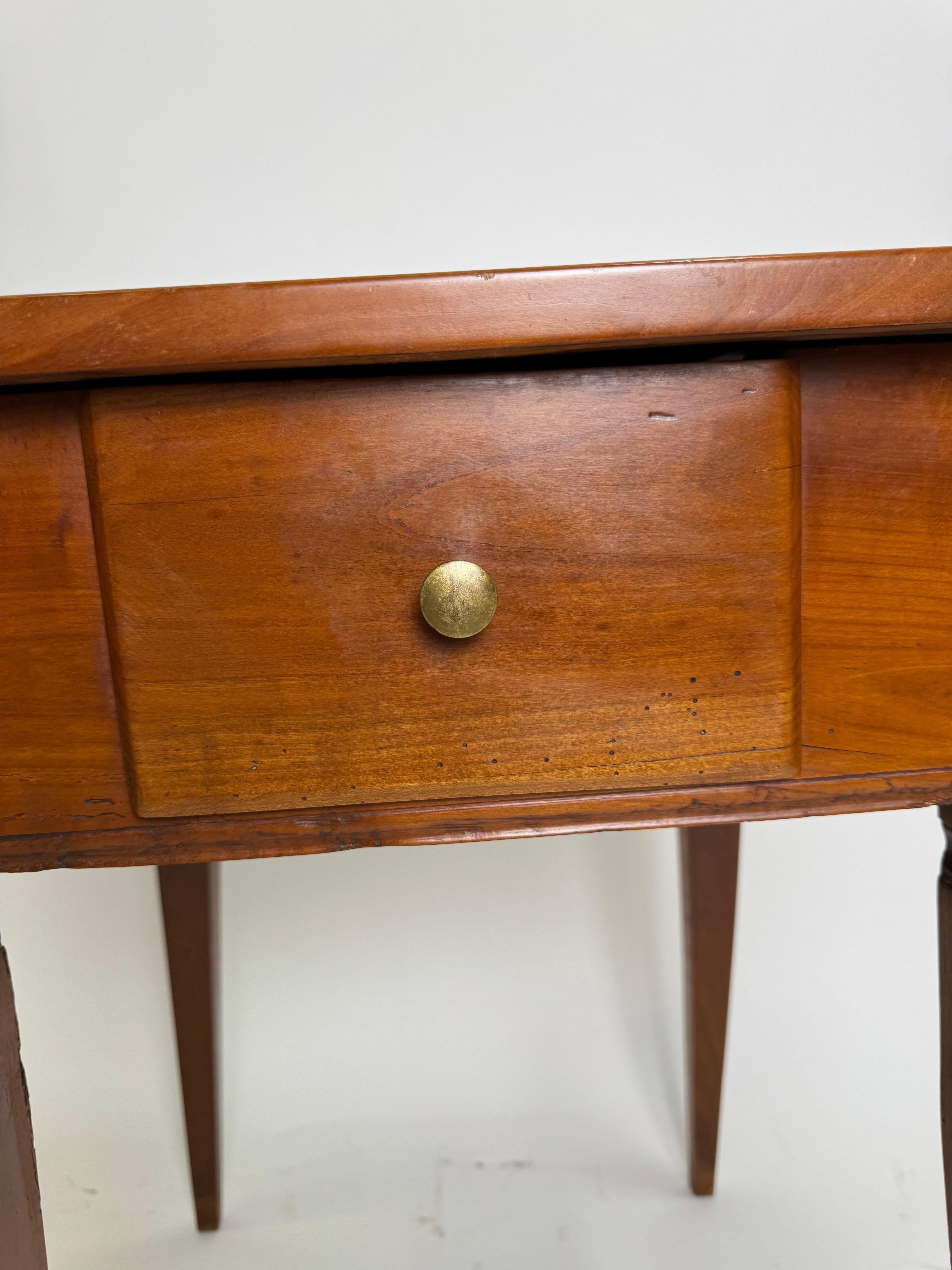 19th Century Louis XVI Style Swiss Walnut Table with Drawer For Sale 5