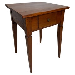 19th Century Louis XVI Style Swiss Walnut Table with Drawer