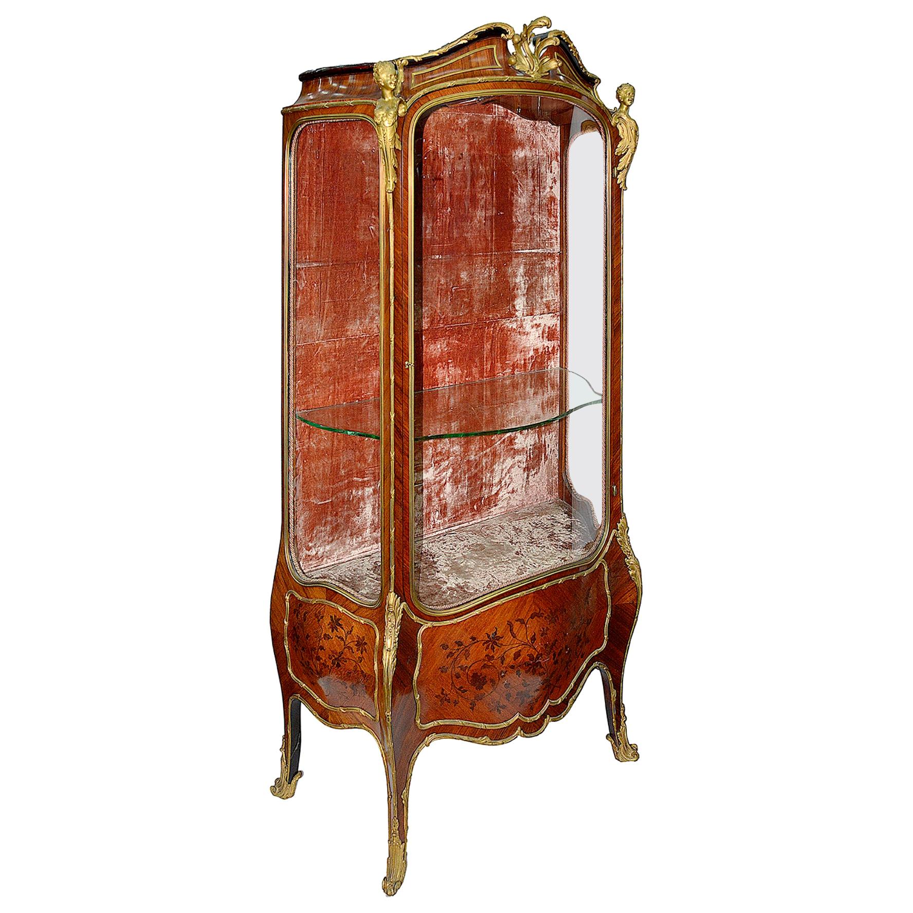 19th Century Louis XVI Style Vitrine in the Style of Linke For Sale