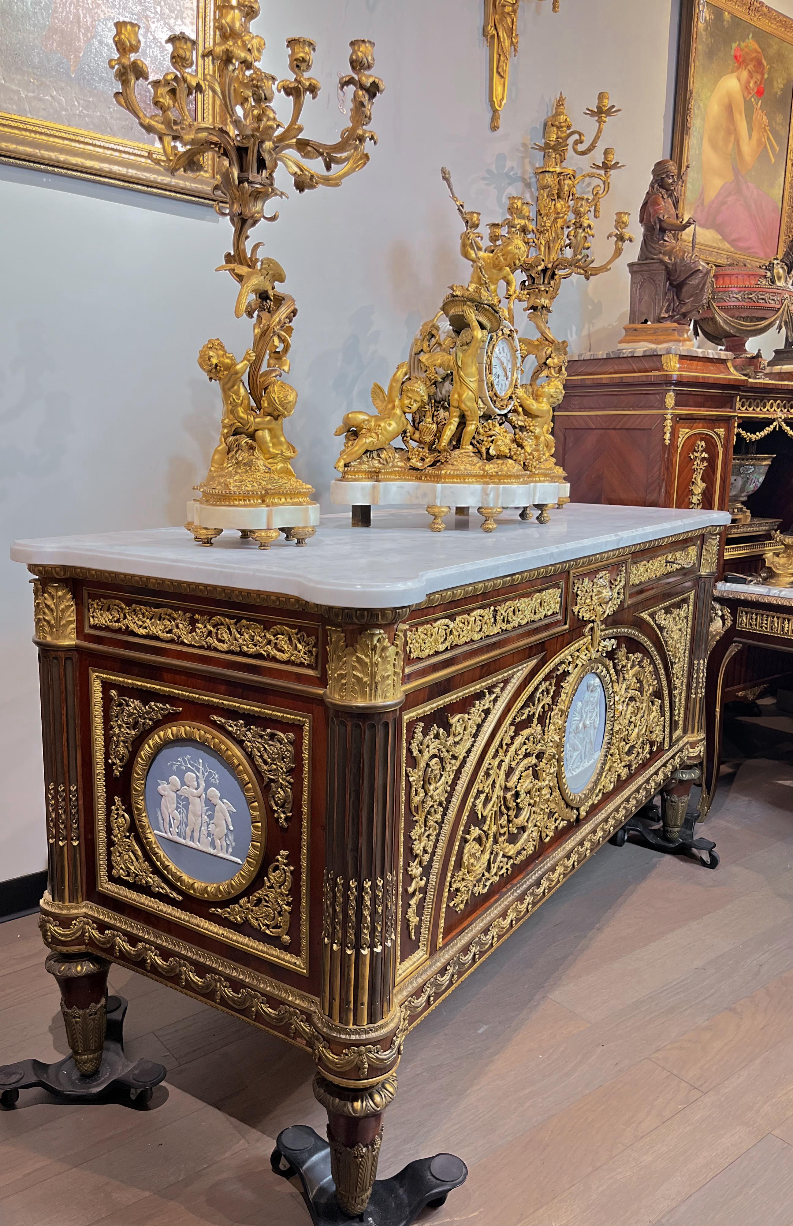 19th Century Louis XVI style Wedgwood Commode a Vantaux  In Good Condition For Sale In New York, NY