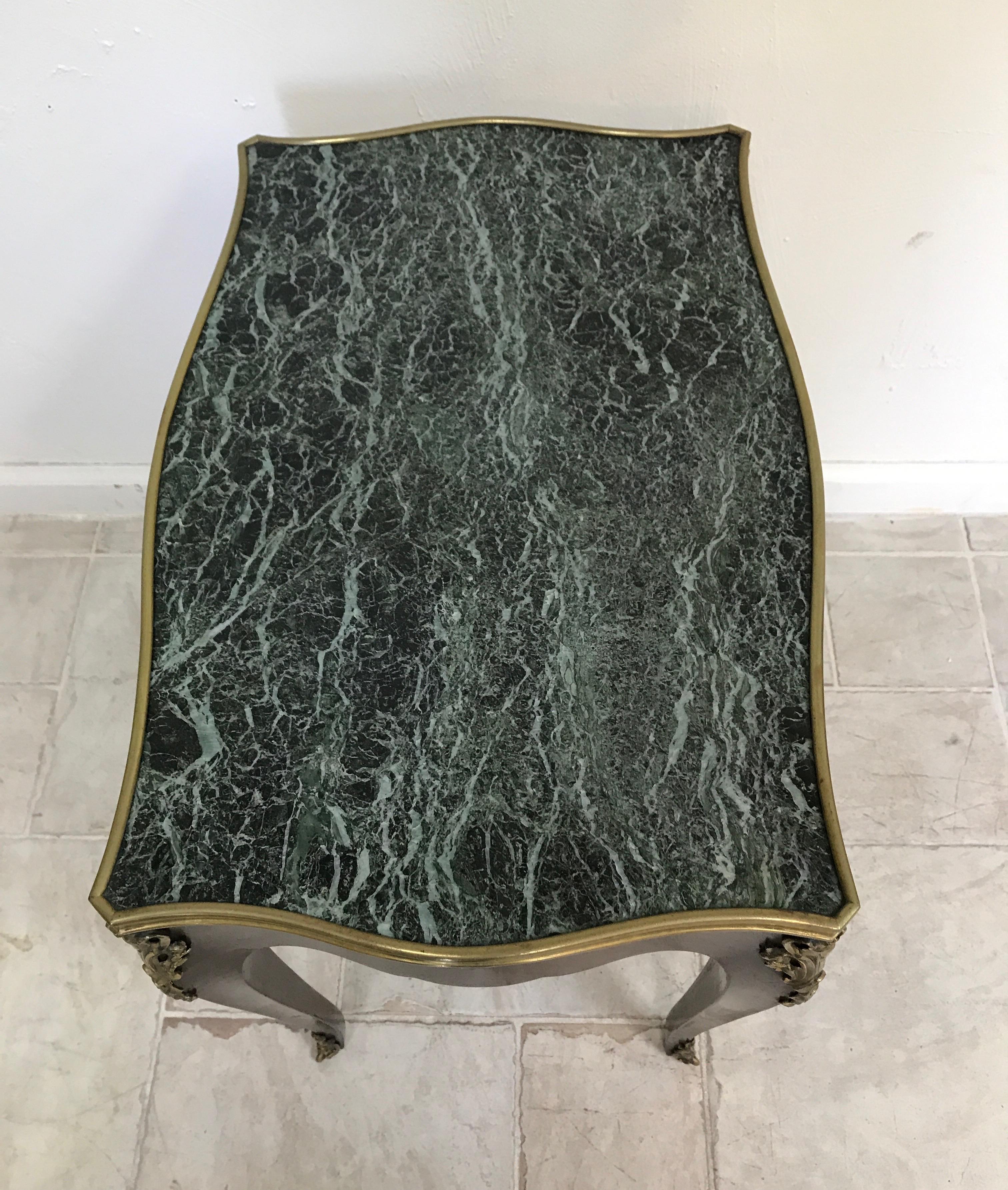 French 19th Century LouisXV Style Marble-Top Side Table For Sale