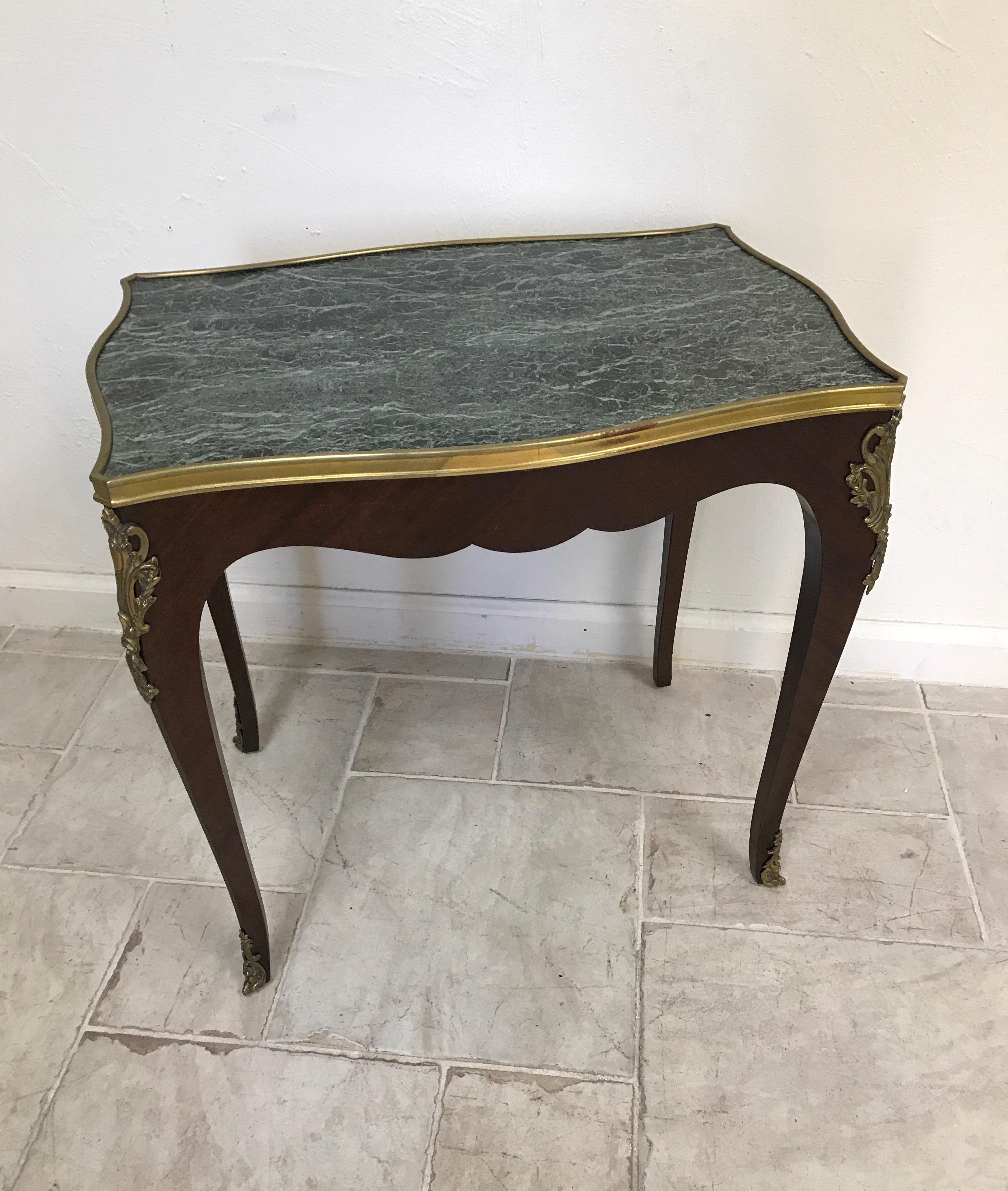 19th Century LouisXV Style Marble-Top Side Table For Sale 1