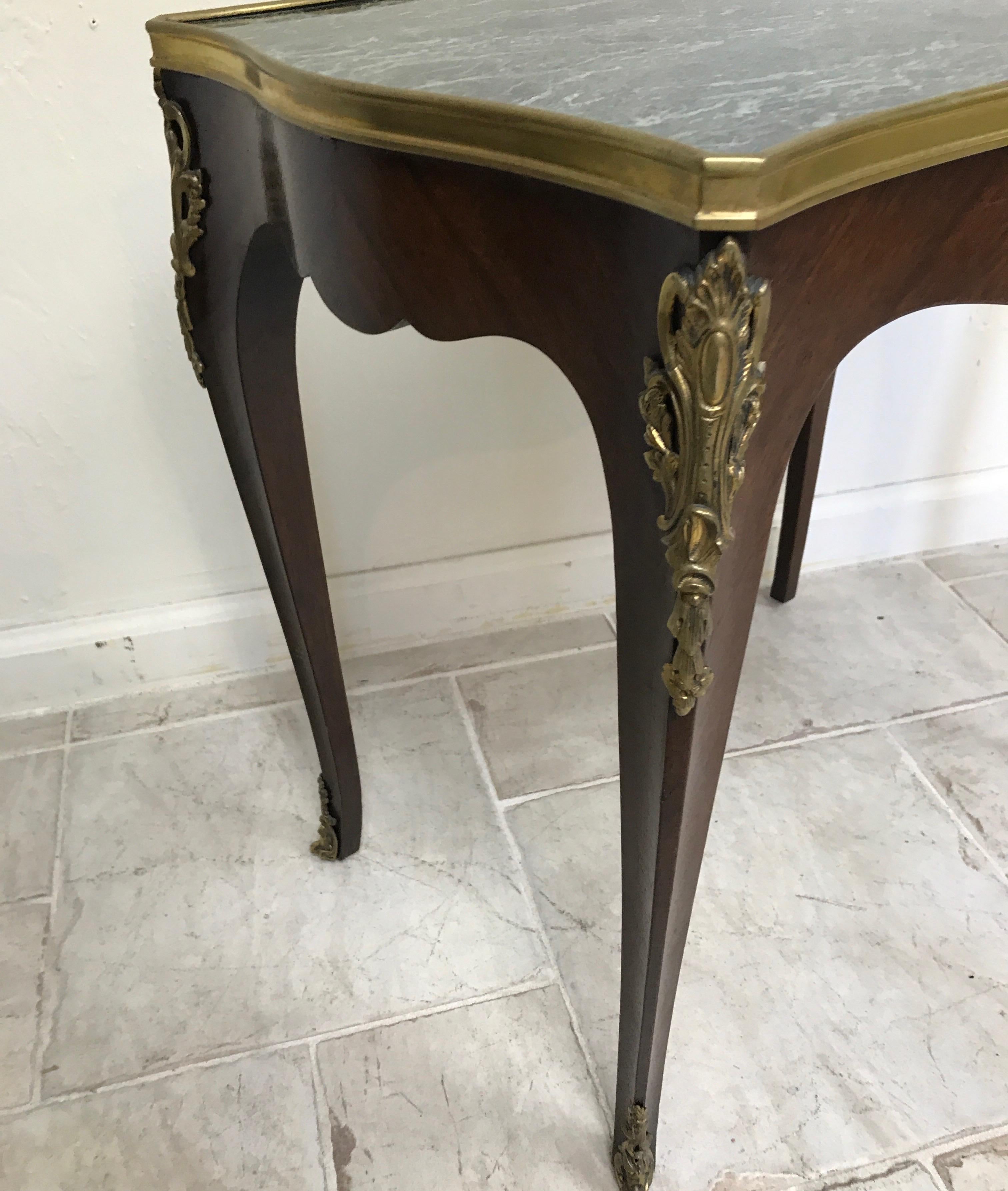 19th Century LouisXV Style Marble-Top Side Table For Sale 2