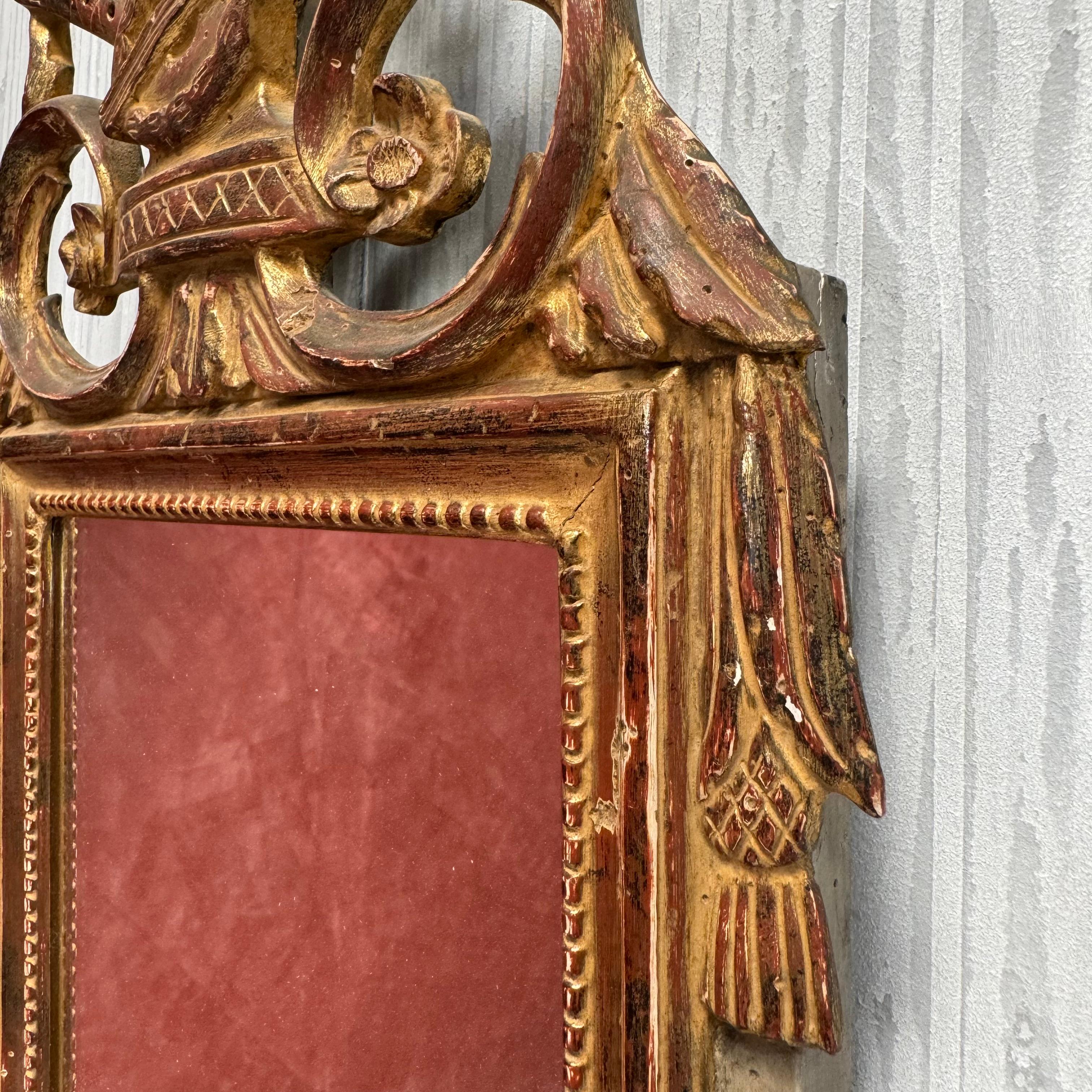19th Century Louis XVI Style French Giltwood Bridal Mirror In Good Condition In Haywards Heath, GB
