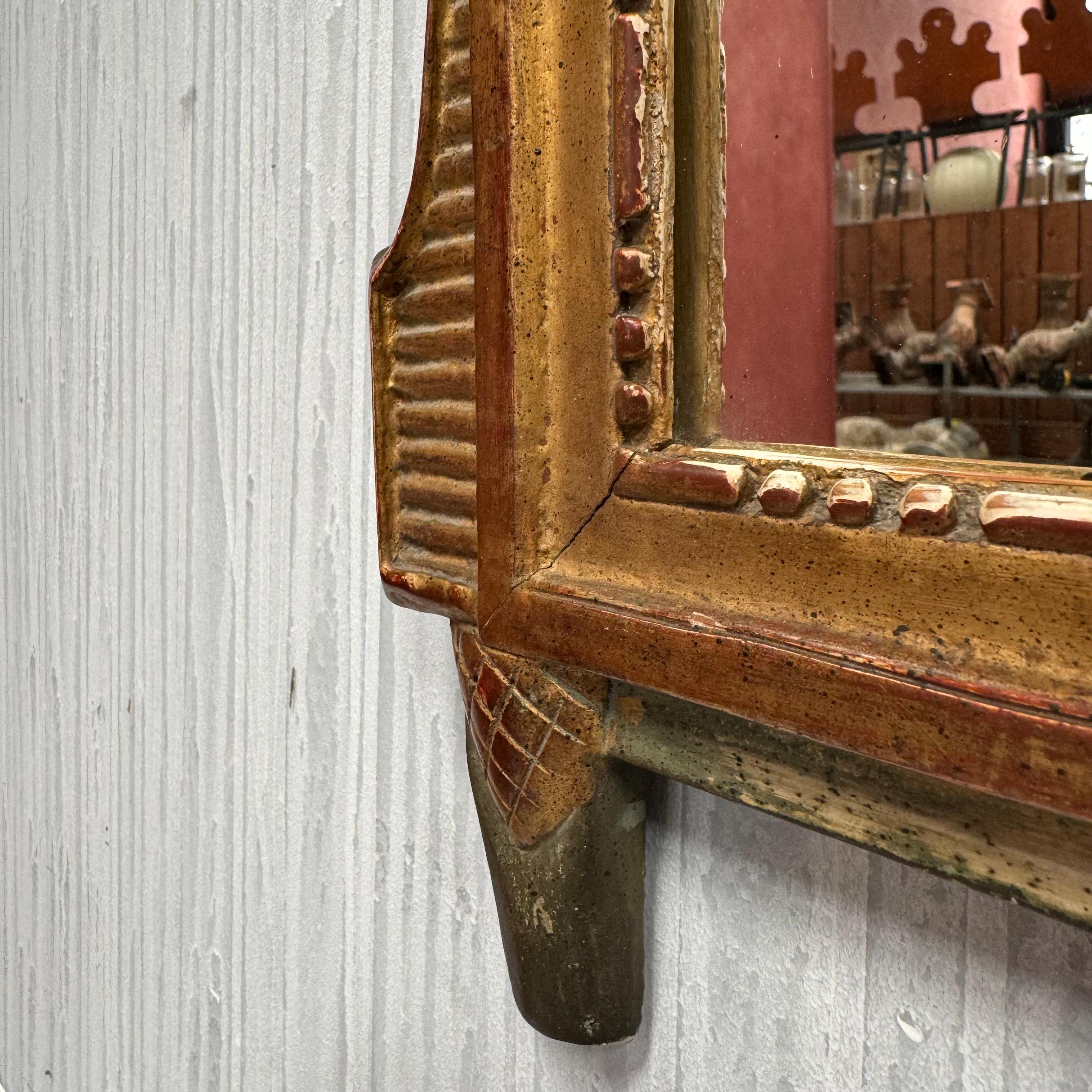 19th Century Louis XVI Style French Giltwood Bridal Mirror 1