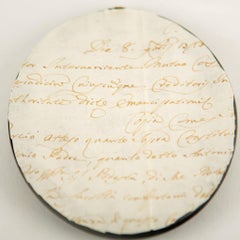 19th-Century Lover's Eye Fragment with Floral Headdress in an Ebonized Frame