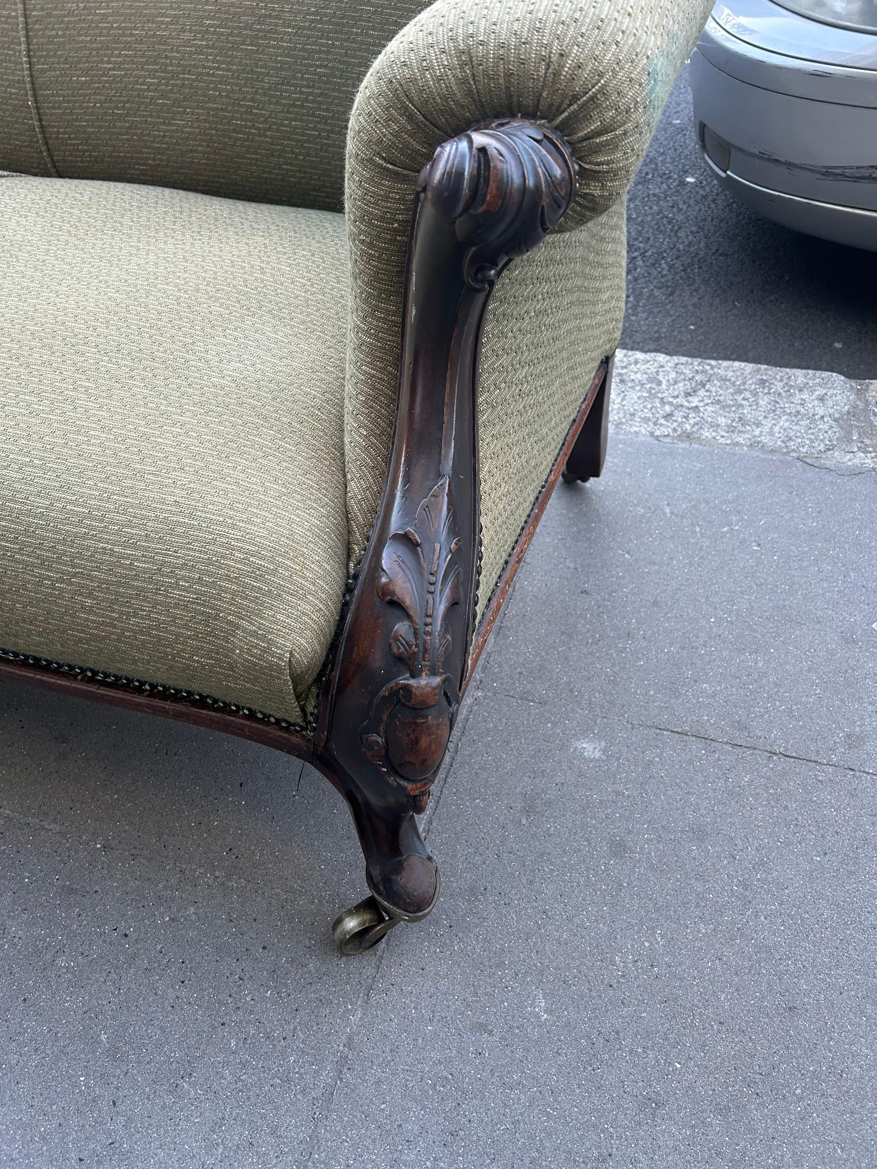 English 19th Century Low Back Sofa For Sale