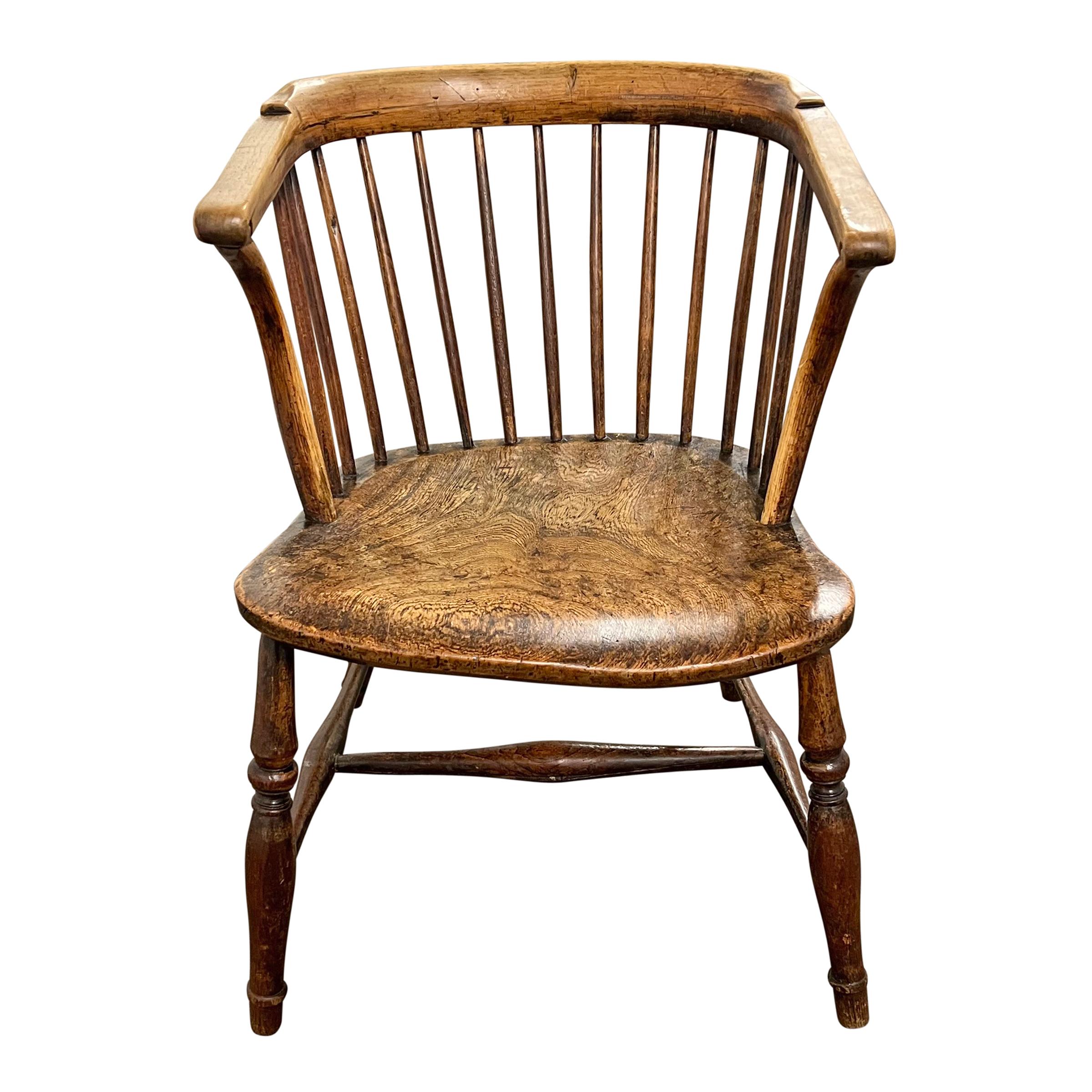 Country 19th Century Low-Back Windsor Chair For Sale