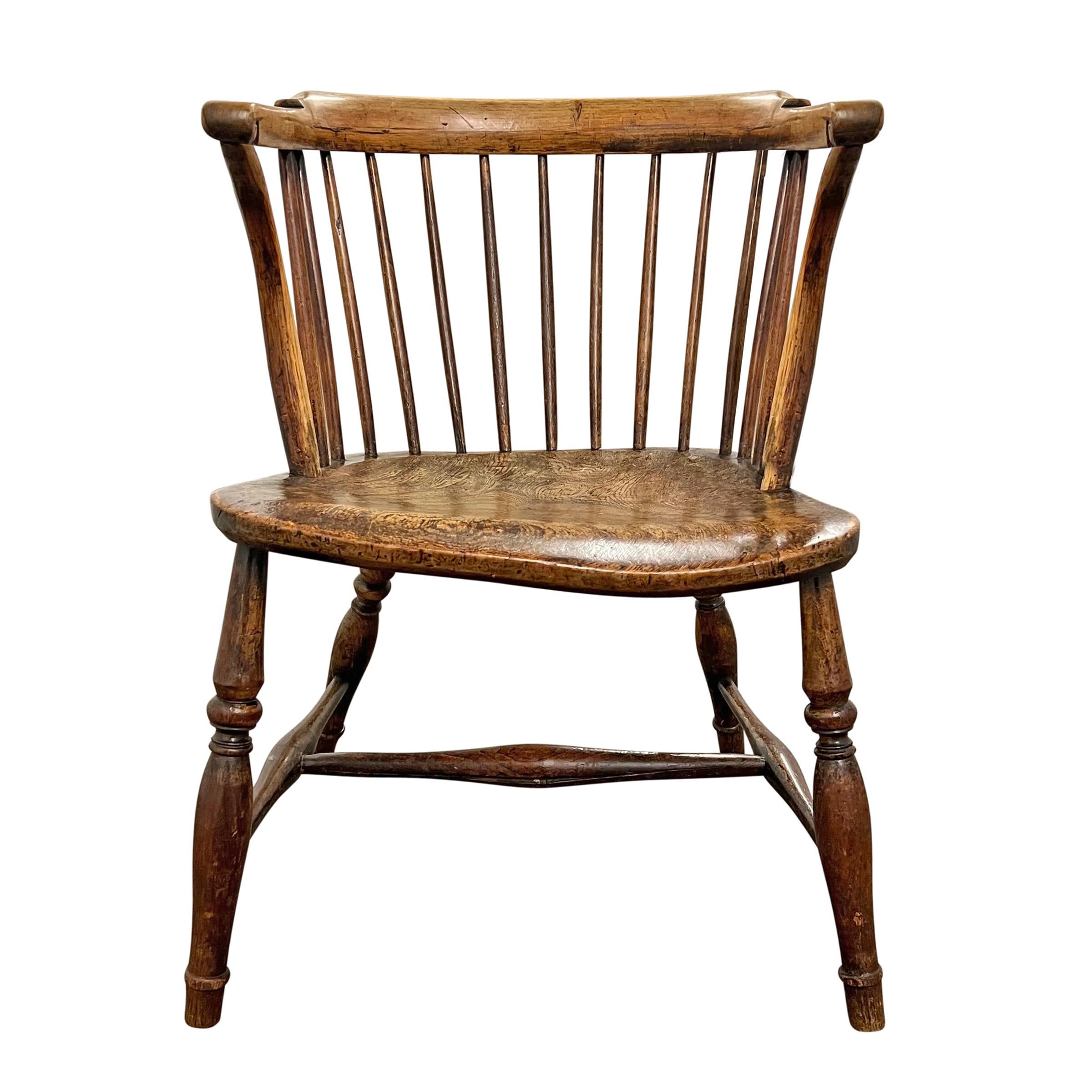 English 19th Century Low-Back Windsor Chair For Sale