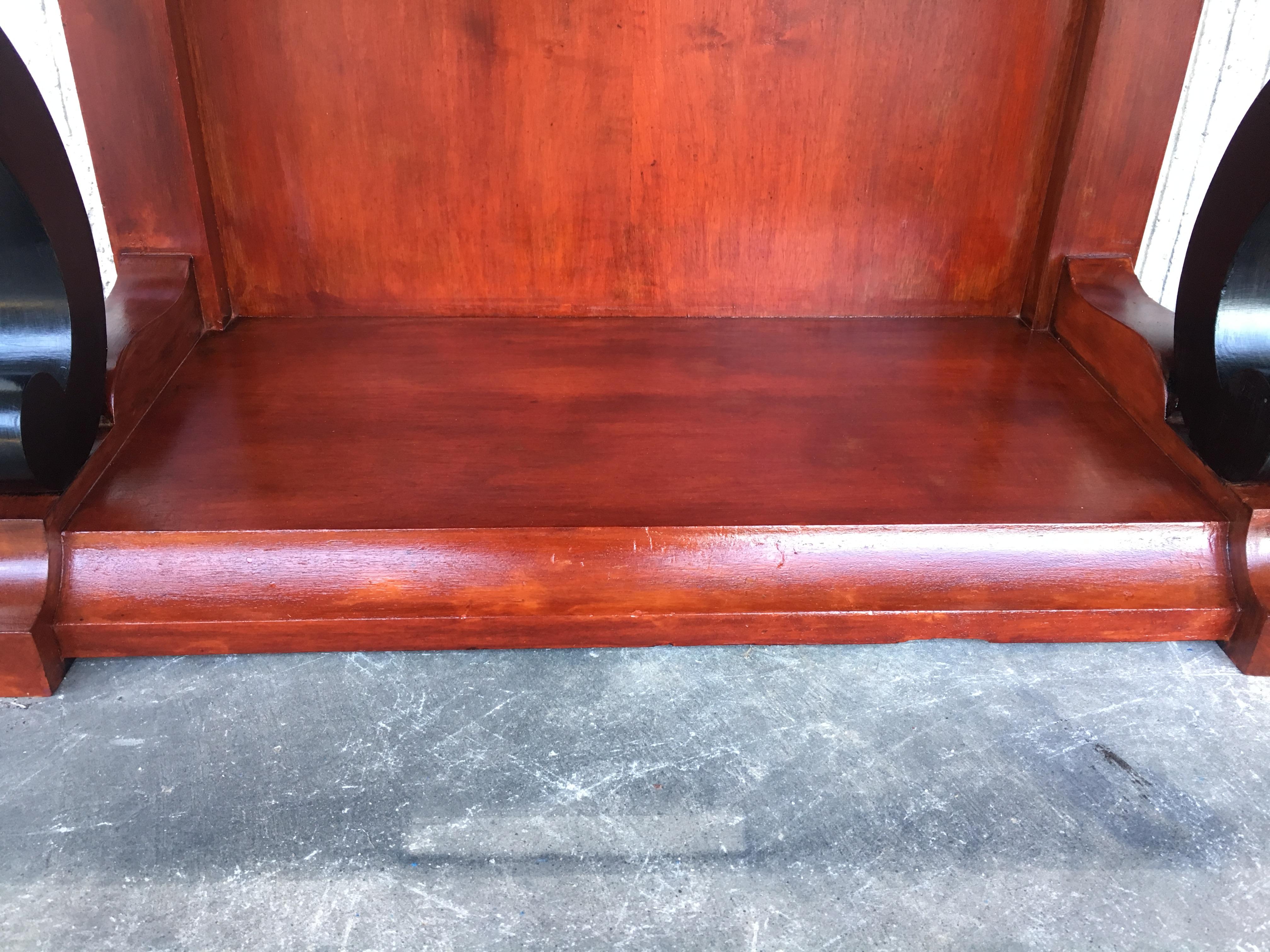 19th Century Low Pair of Console Tables or Nightstands in Mahogany For Sale 8