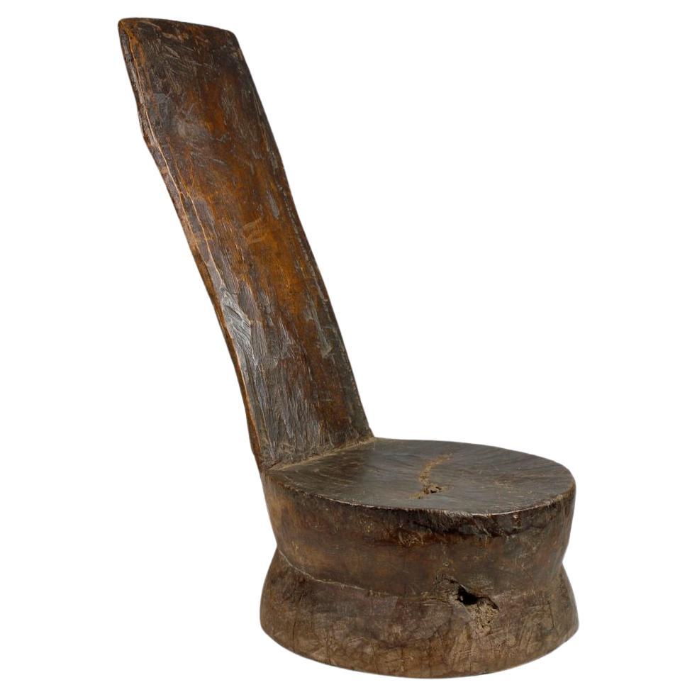 Chaise éthiopienne basse inclinable du 19e siècle 