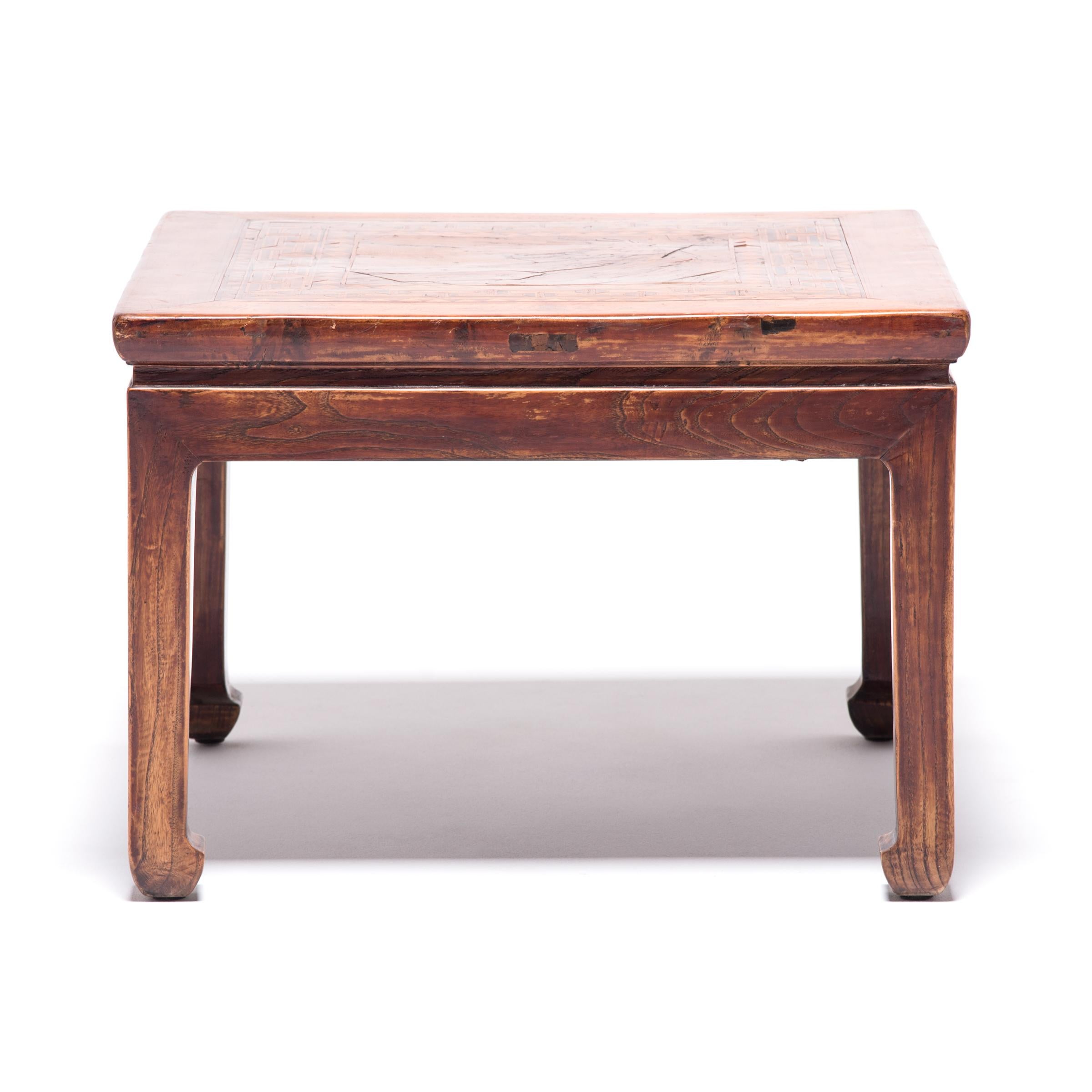 Low Square Table with Marquetry Inlay, c. 1900 In Good Condition For Sale In Chicago, IL