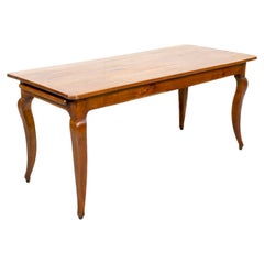 19th Century LXV Style French Country Cherry Farm Table w/Bread Board and Drawer