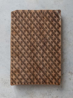 19th Century Lyon Silk Textile Printing Block in Carved Wood