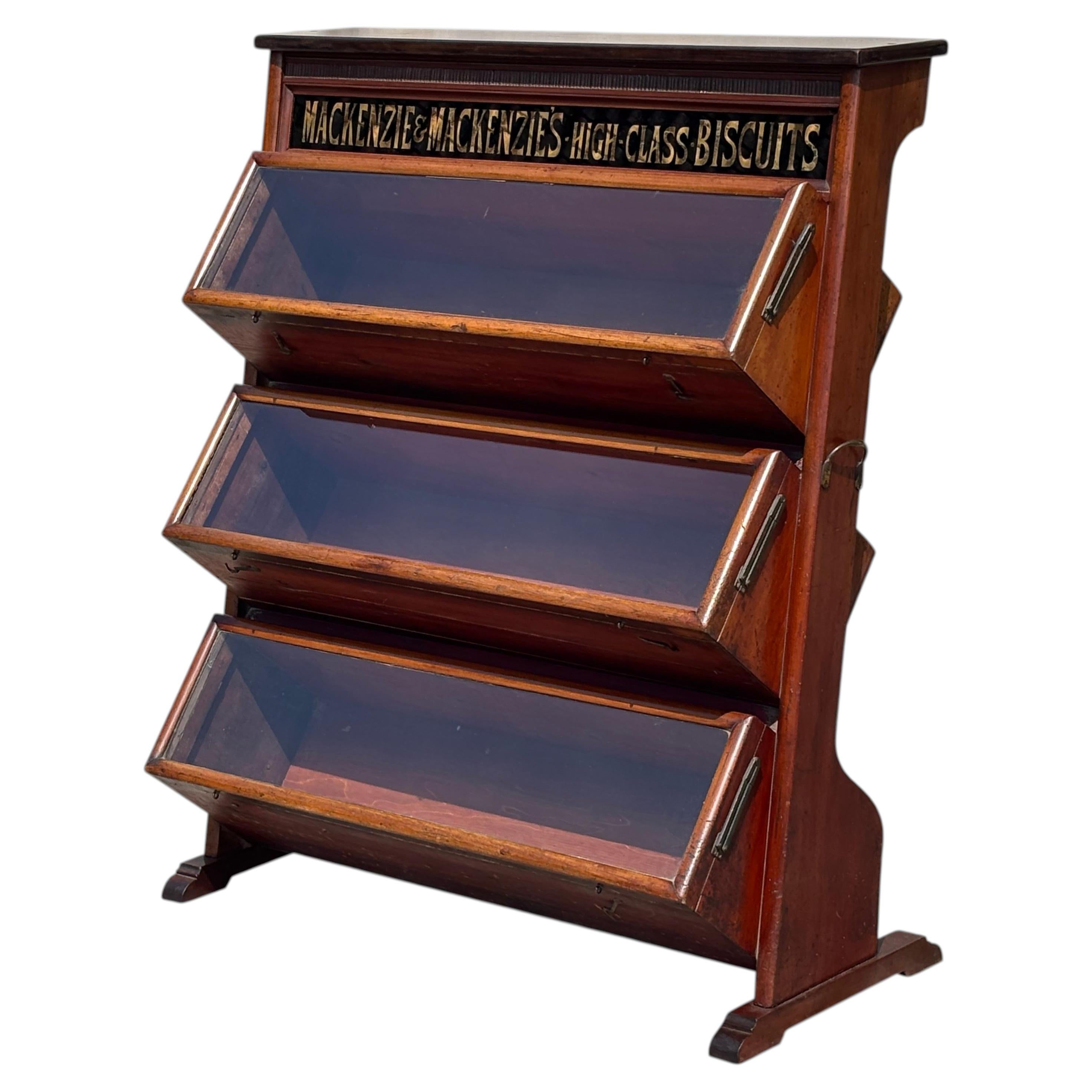 19th Century Mackenzie's Biscuits Mahogany Shop Display Cabinet