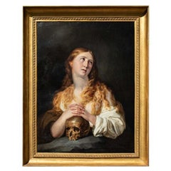 19th Century Maddalena Painting Oil on Canvas by Leonardo Massabò