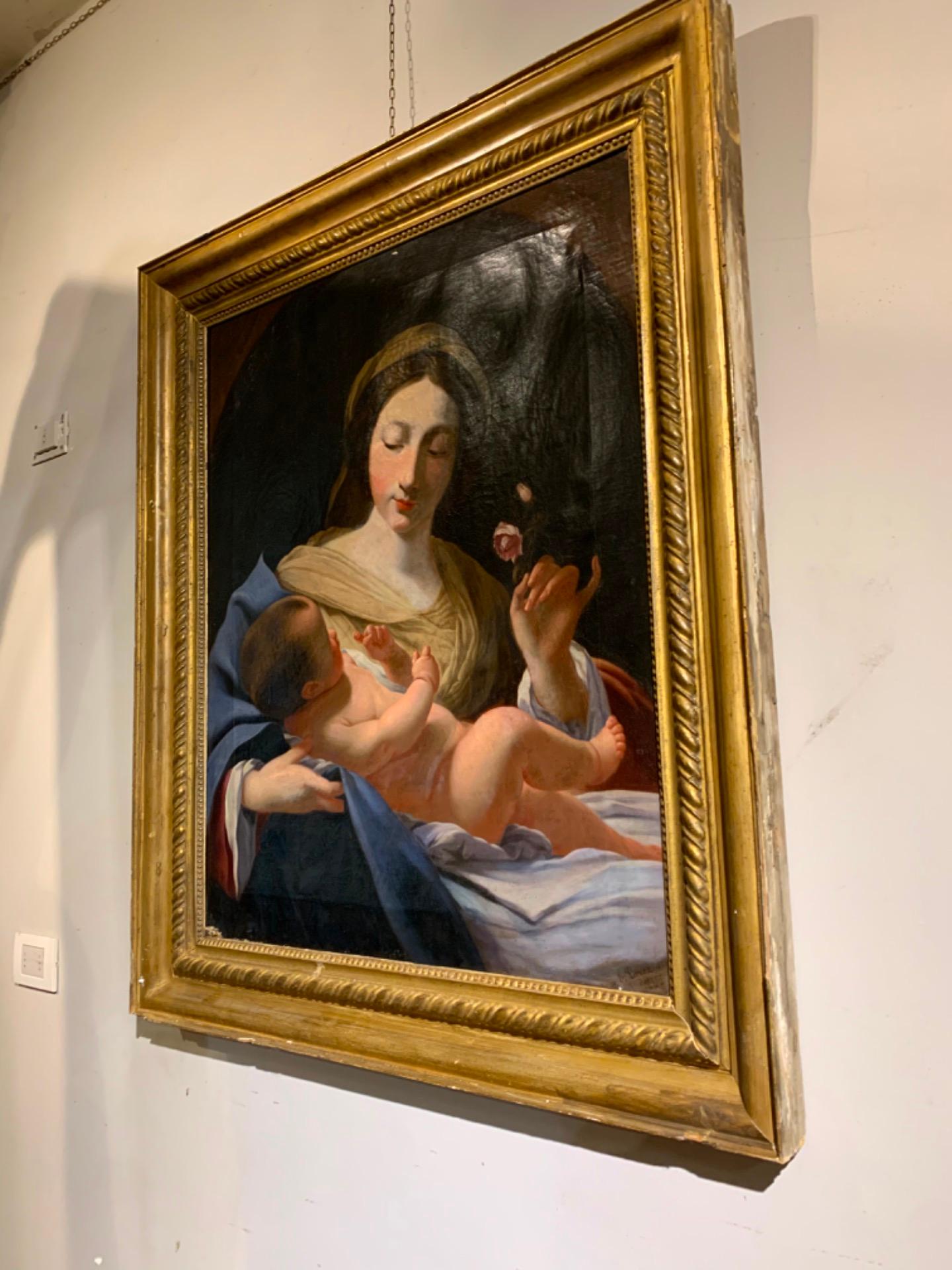 19th Century, Madonna and Child, Oil on Canvas 1