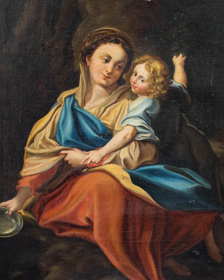 19th Century Madonna of the Bowl Correggio Painting Oil on Canvas For ...