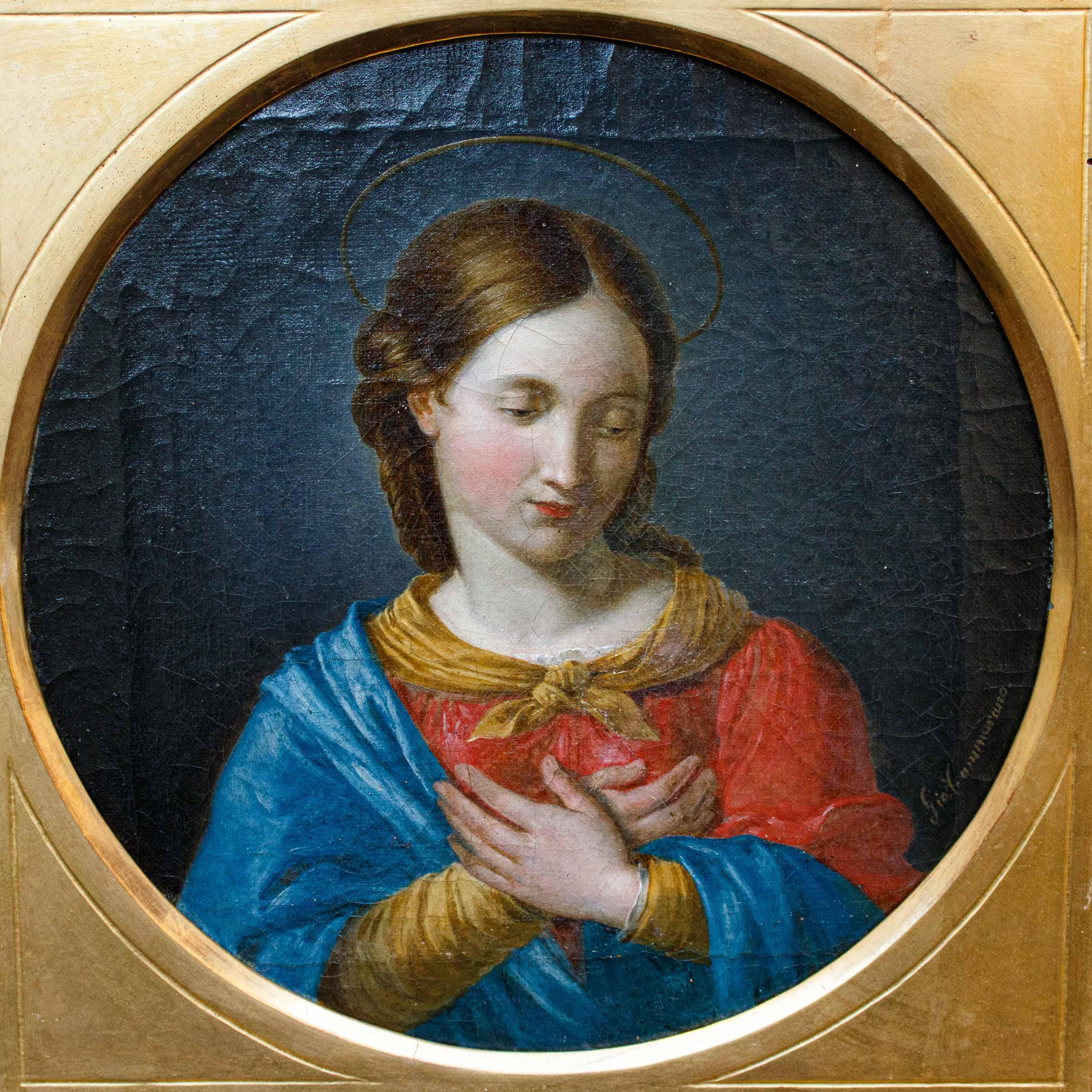 19th Century Madonna with Child Painting oil on canvas For Sale at ...