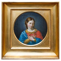 19th Century Madonna with Child Painting oil on canvas