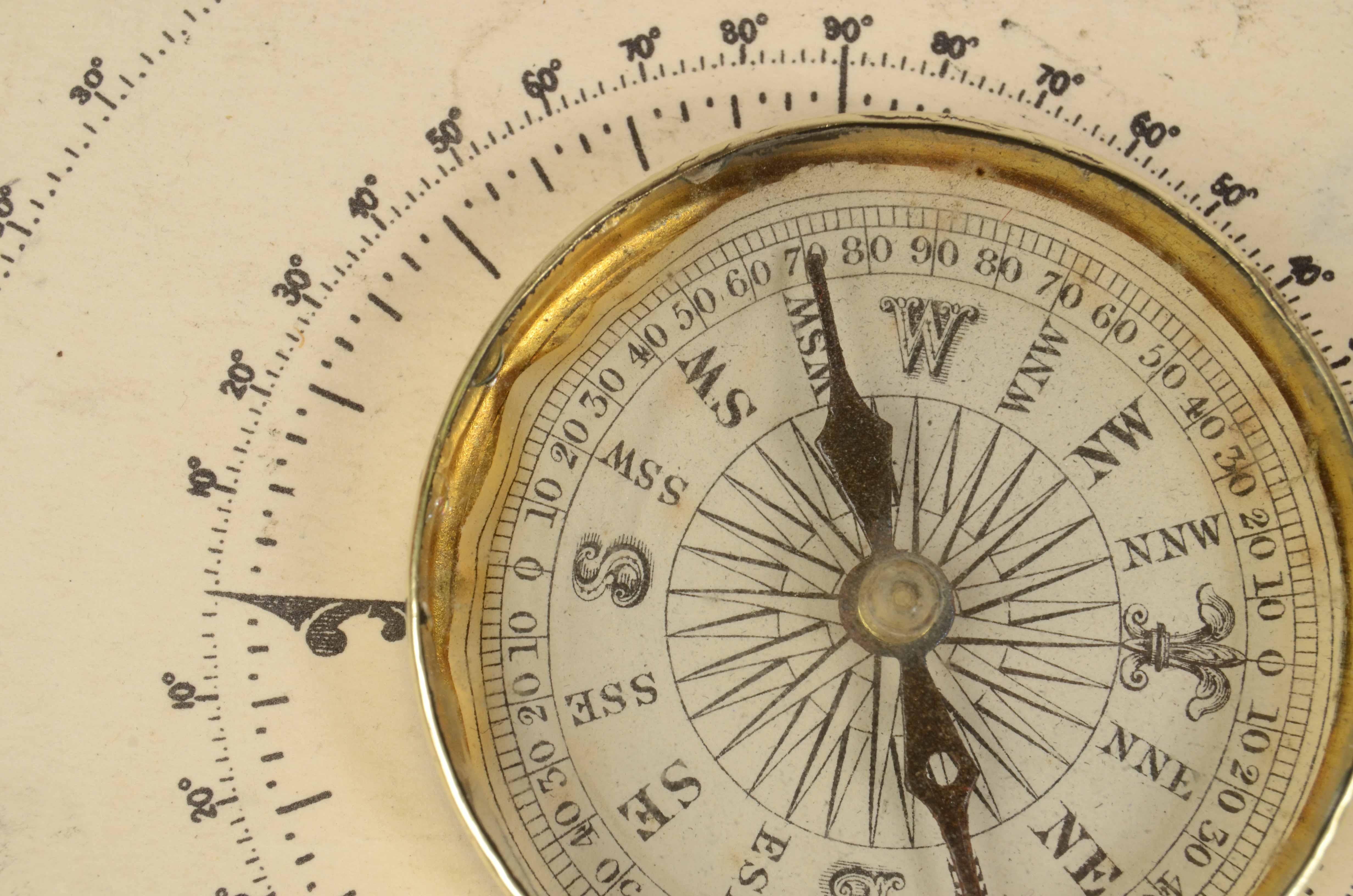 Late 19th Century 19th Century Magnetic Brass Travel Pocket Compass Antique Scientific Instrument