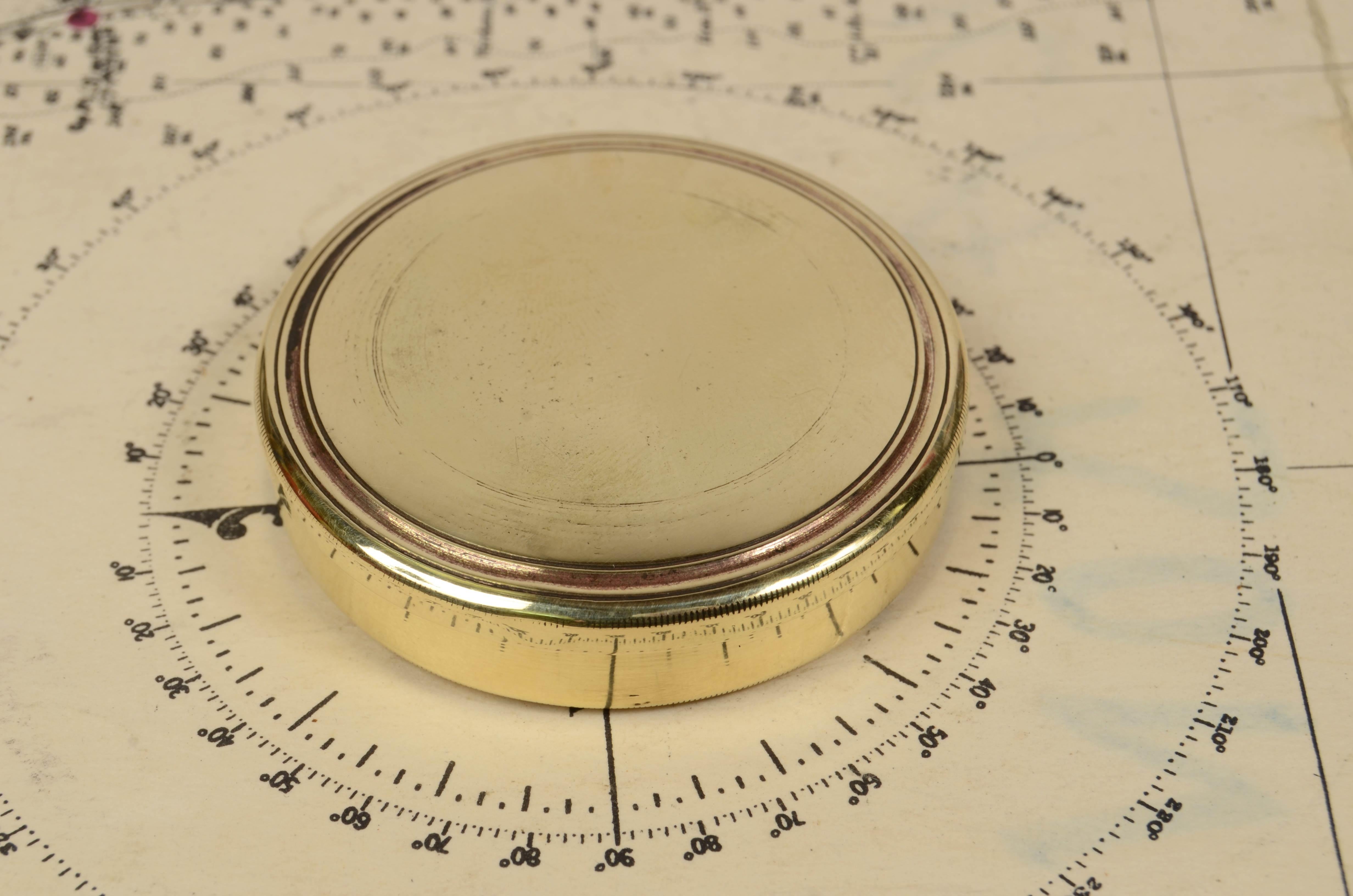 19th Century Magnetic Brass Travel Pocket Compass Antique Scientific Instrument 3