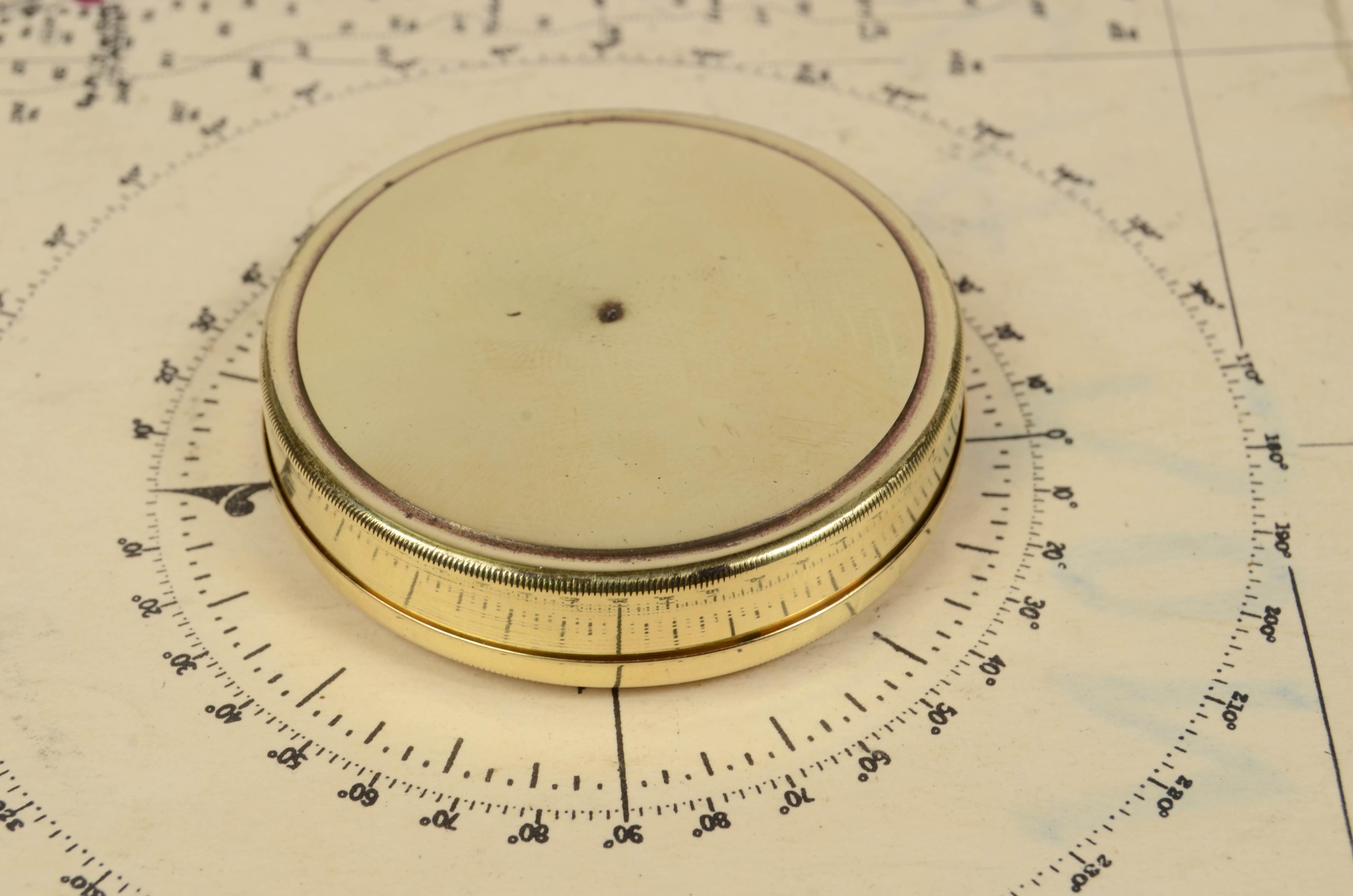 19th Century Magnetic Brass Travel Pocket Compass Antique Scientific Instrument 4