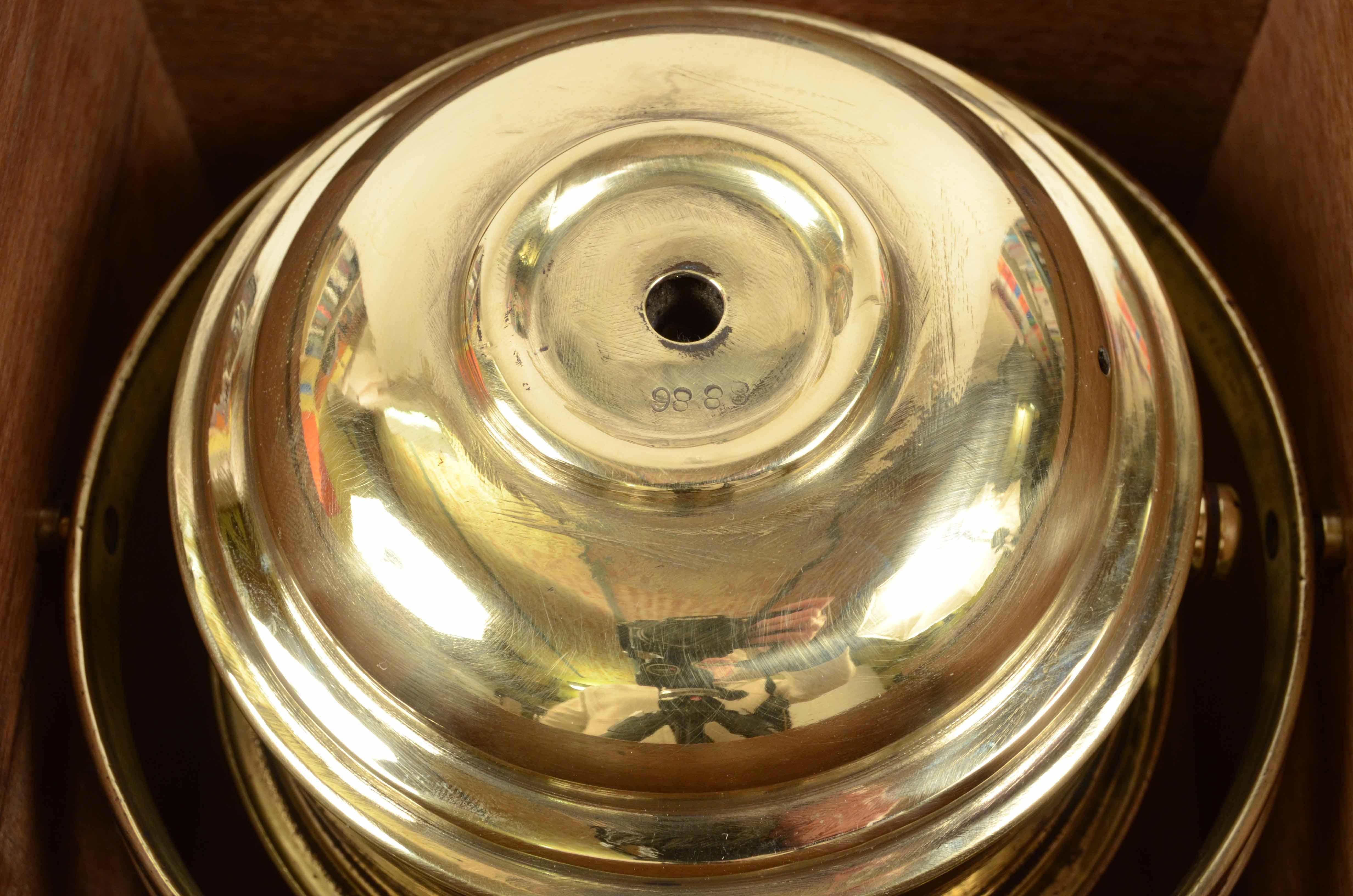 Brass 19th Century Magnetic Nautical Compass Original Box Antique Marine Nautical Tool